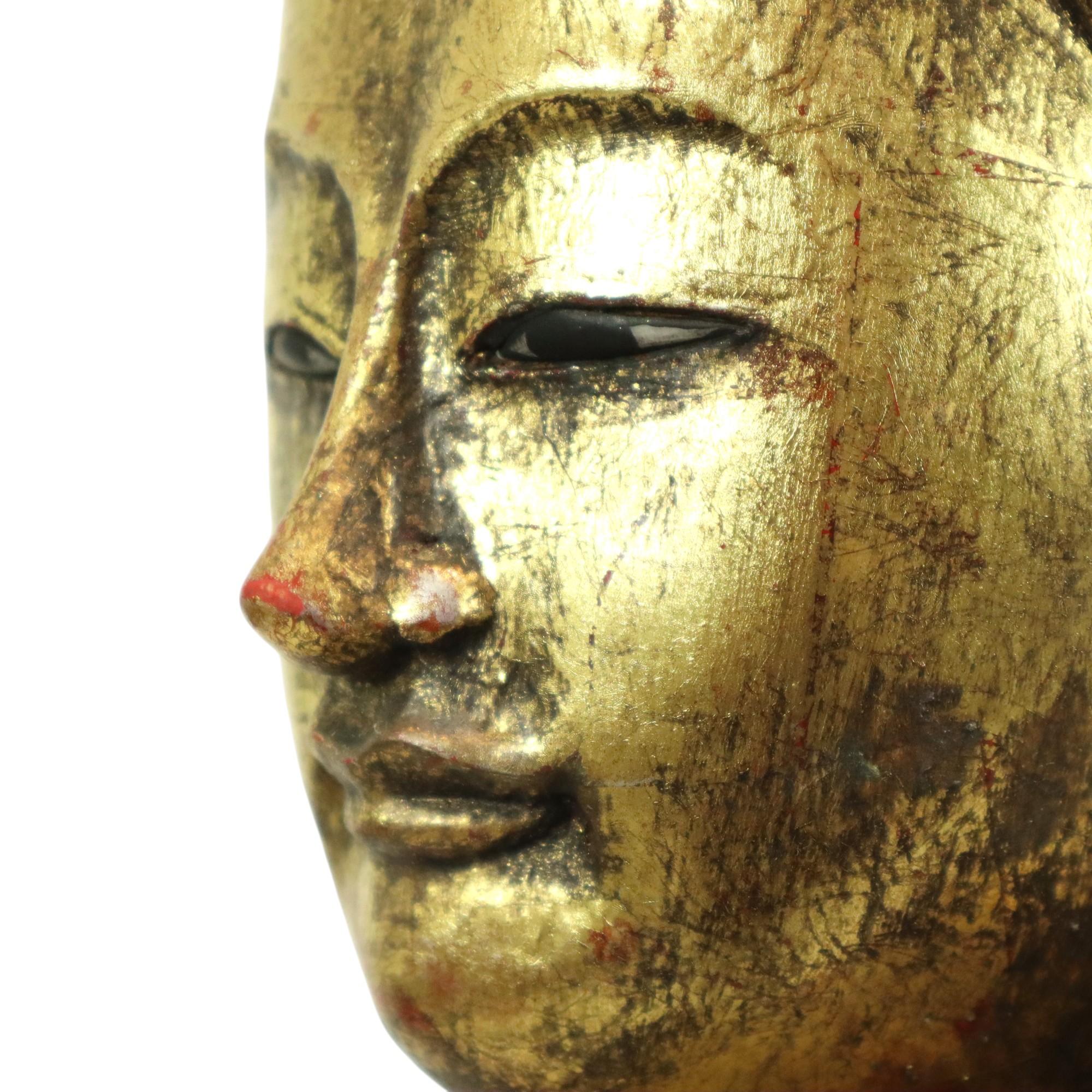 Huge Buddha Statue Gilded Wood Mandalay Burma 140cm 13