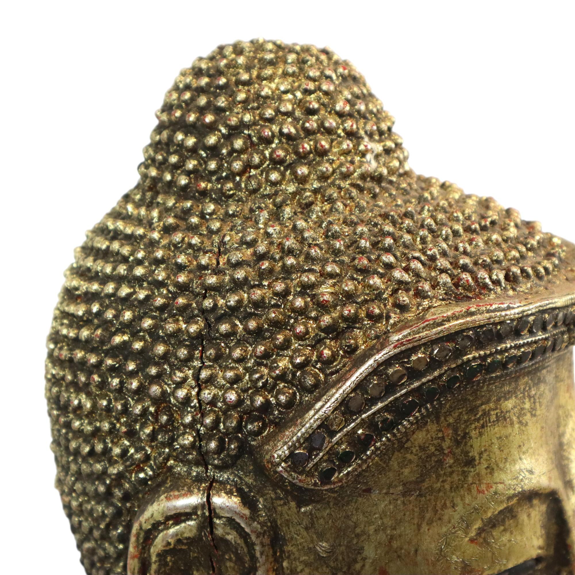 Huge Buddha Statue Gilded Wood Mandalay Burma 140cm 1
