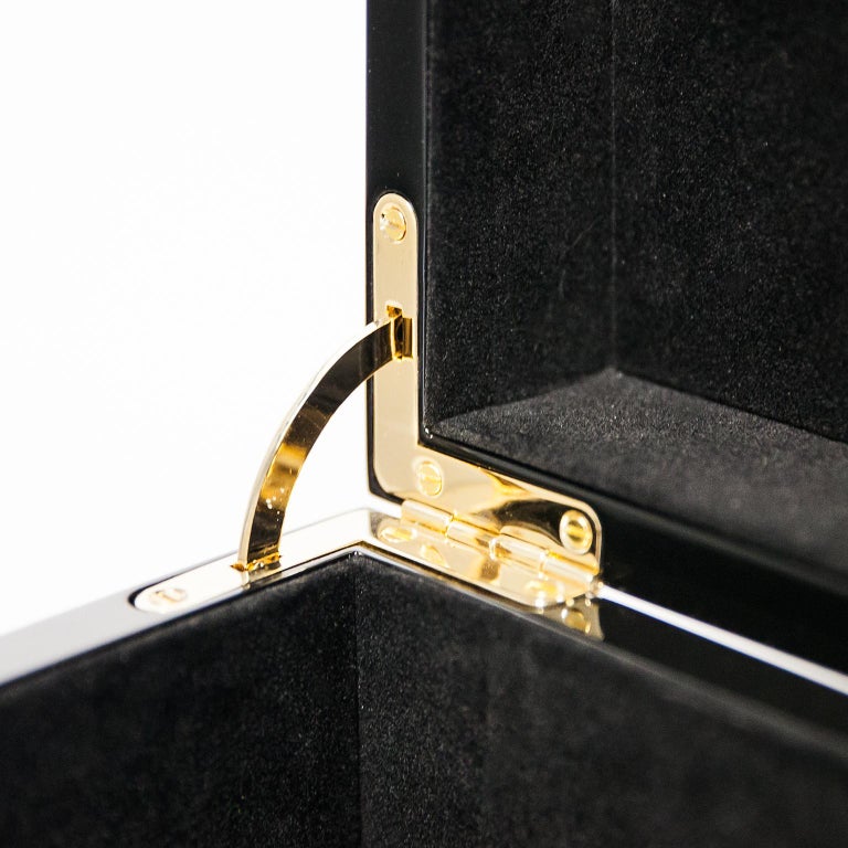 Bulgari Black and Gold Jewelry Box BVLGARI Jewelry Box Empty Gift Leather Wooden Box With Outer  main image 4
