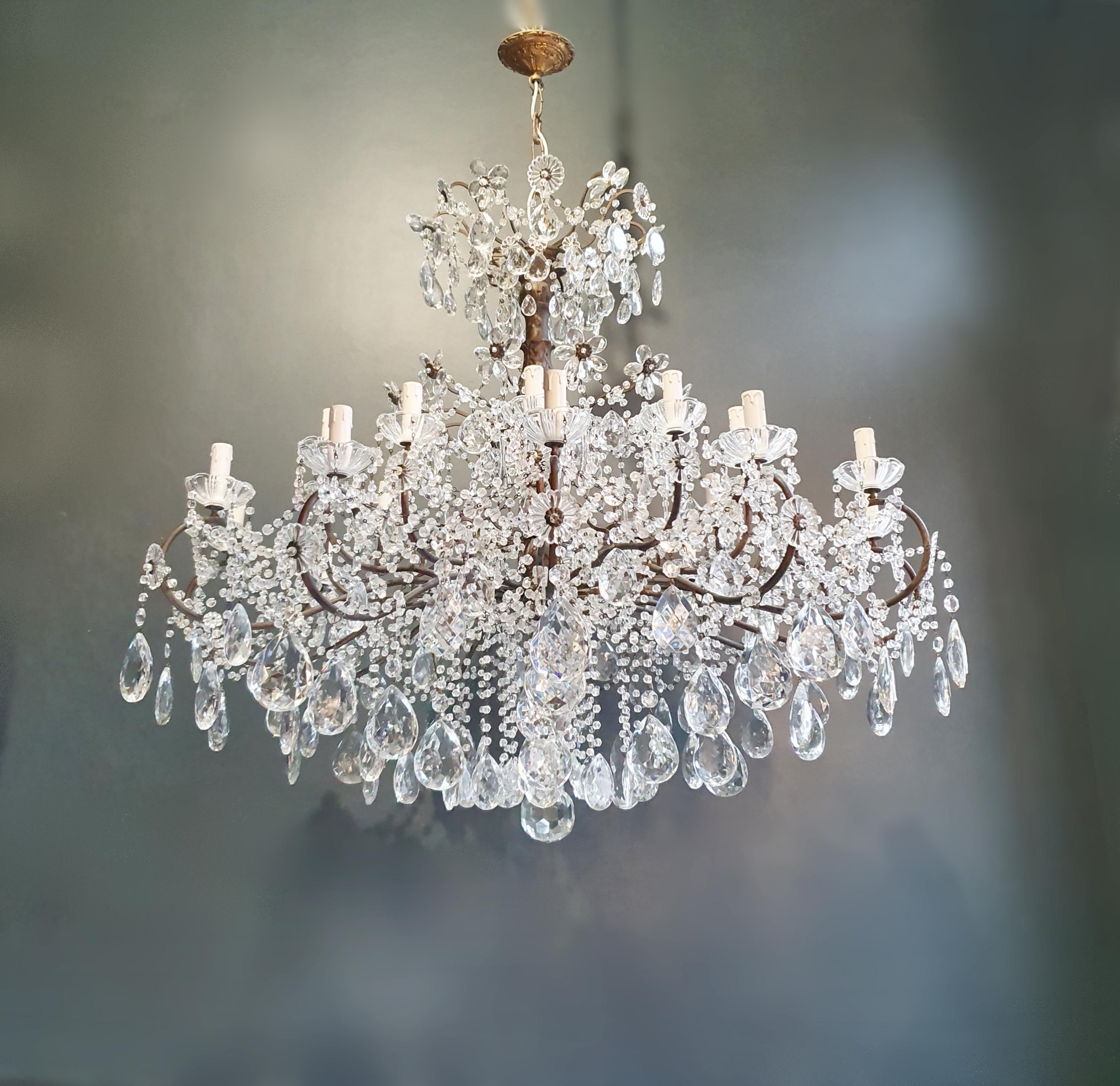 Huge Candelabrum Crystal Antique Chandelier Ceiling Lustre Art Nouveau For Sale 2