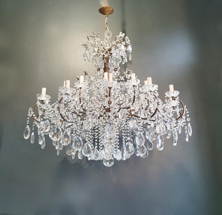 Huge Candelabrum Crystal Antique Chandelier Ceiling Lustre Art Nouveau For Sale 3