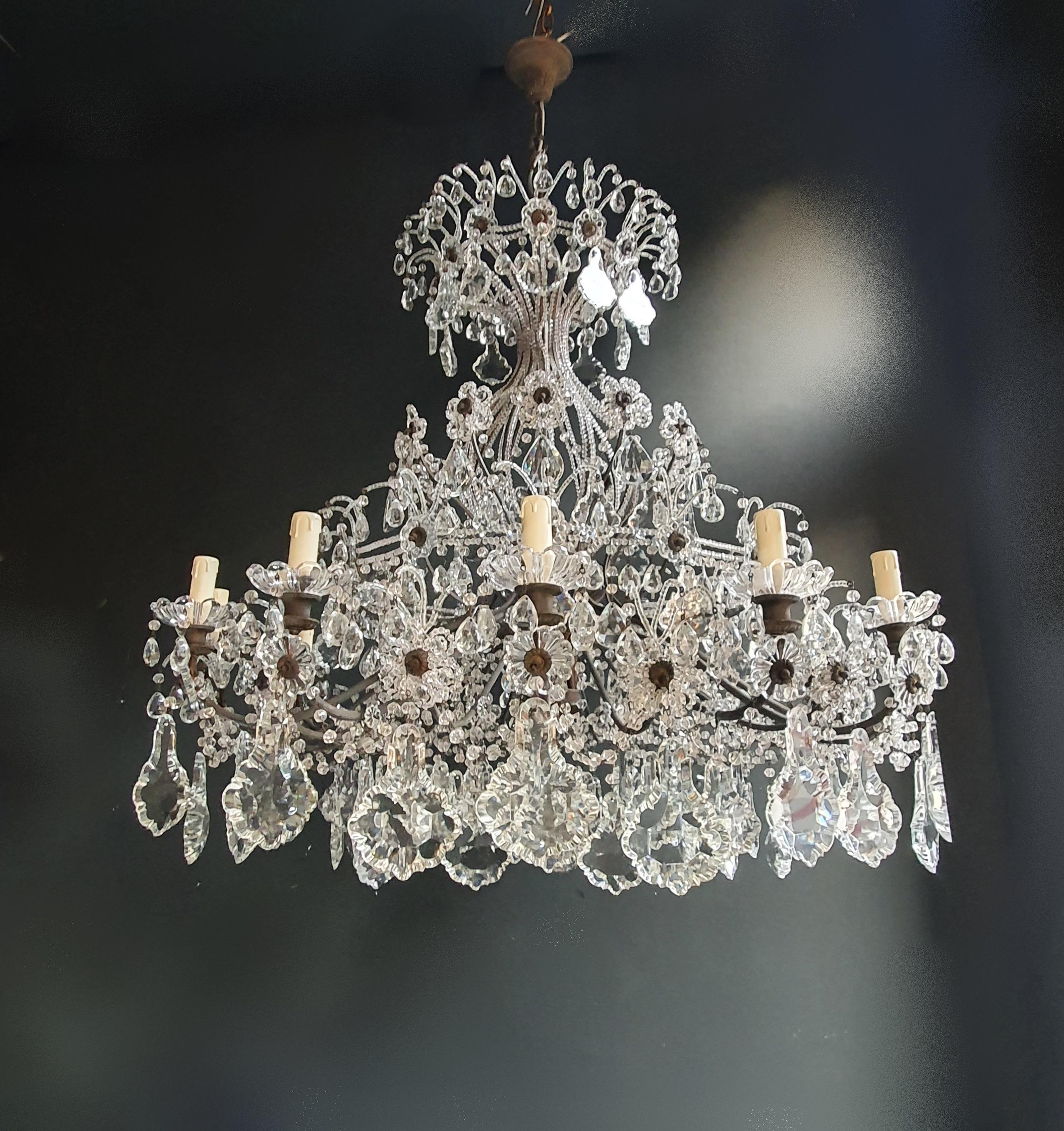 Huge Candelabrum Crystal Antique Chandelier Ceiling Lustre Art Nouveau 3