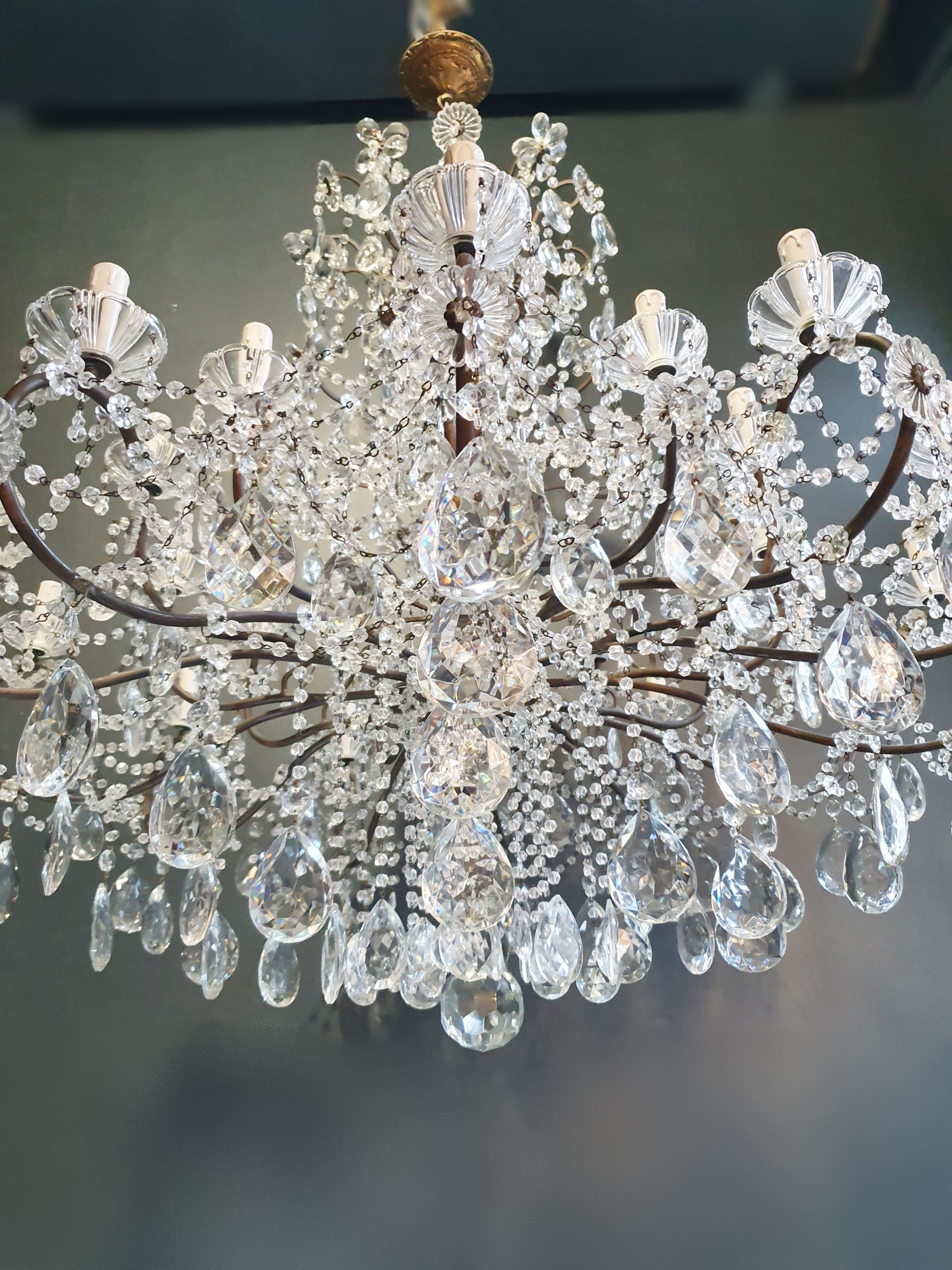 Huge Candelabrum Crystal Antique Chandelier Ceiling Lustre Art Nouveau For Sale 3