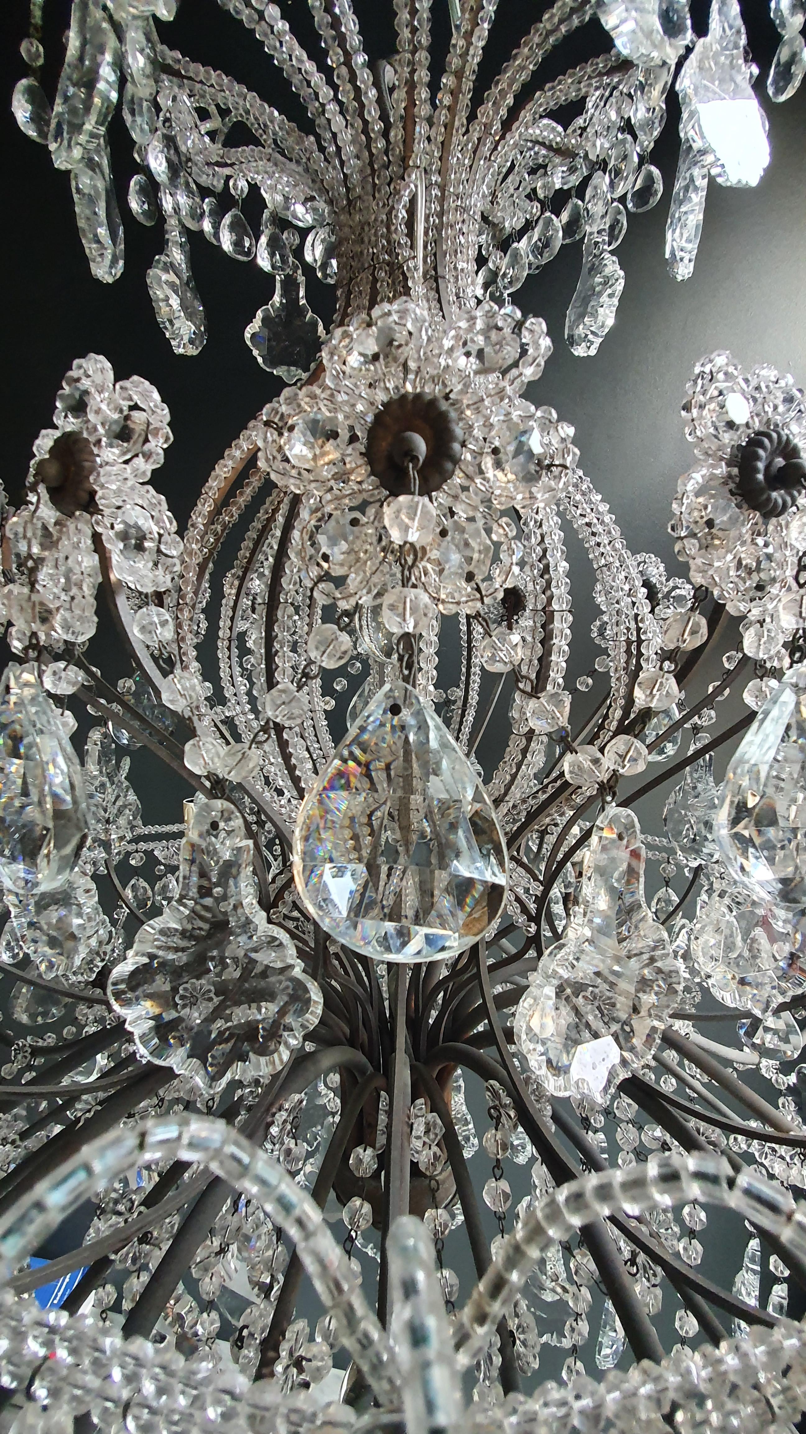 Huge Candelabrum Crystal Antique Chandelier Ceiling Lustre Art Nouveau 4