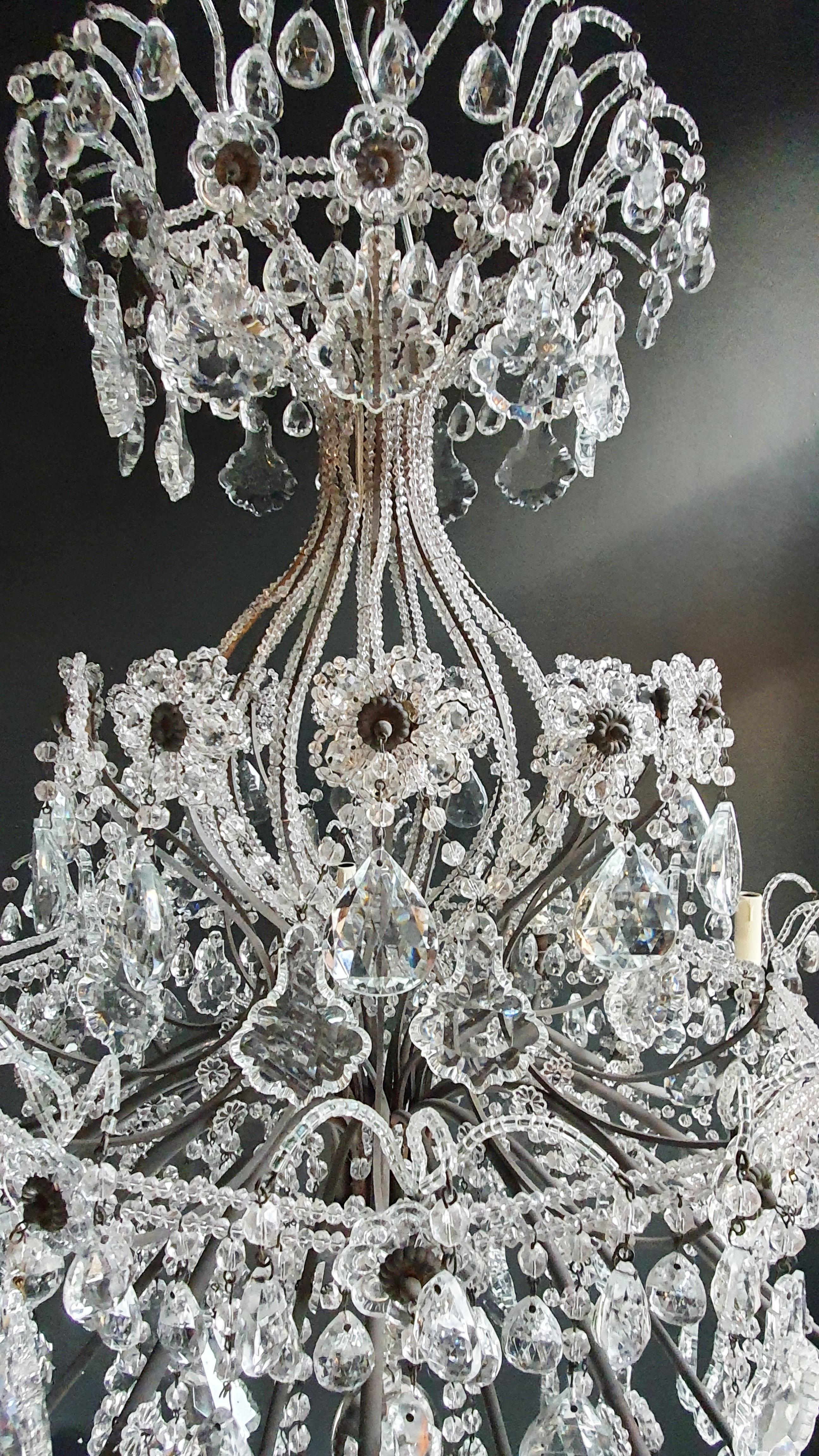 European Huge Candelabrum Crystal Antique Chandelier Ceiling Lustre Art Nouveau