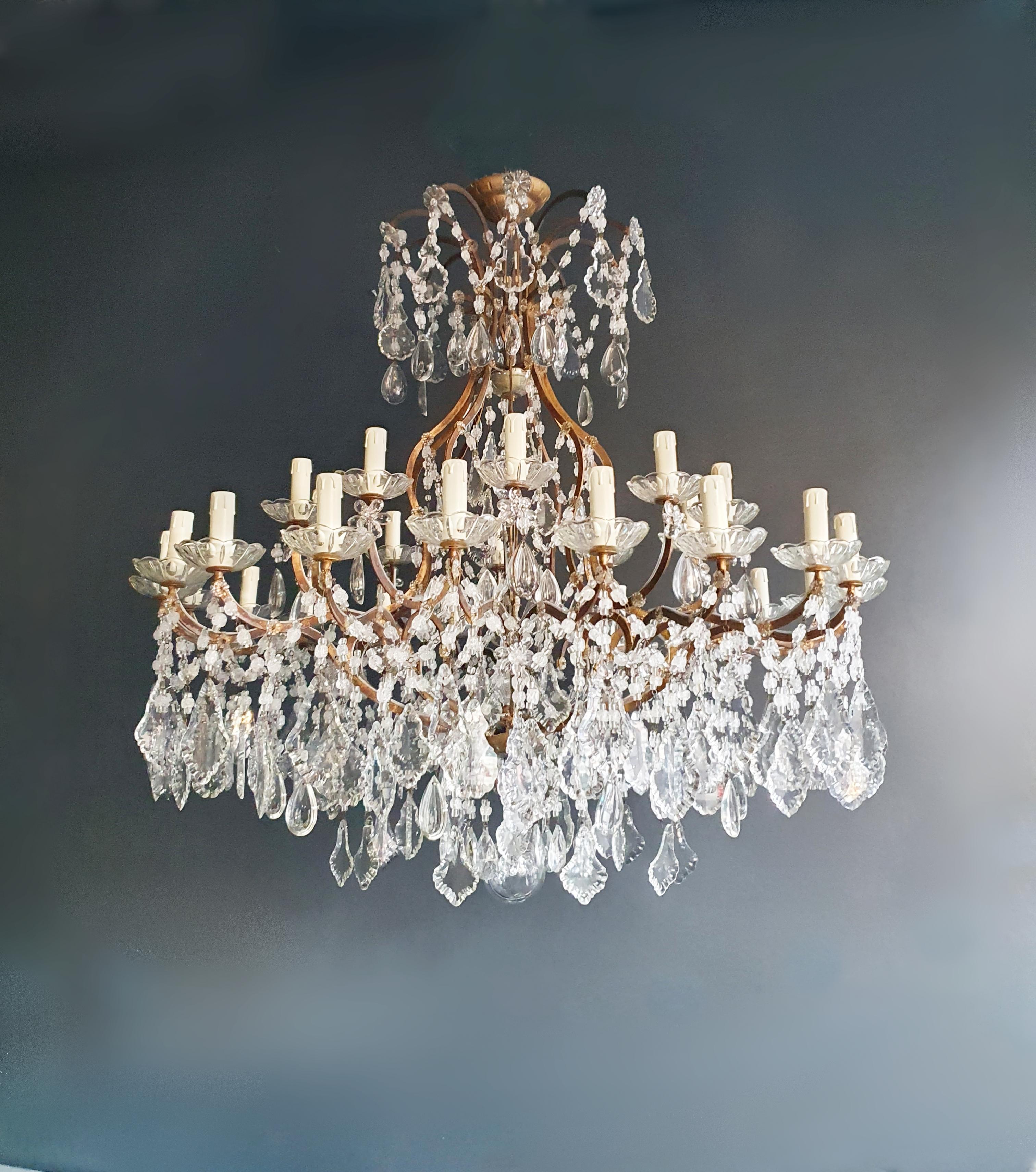 Art Nouveau Huge Candelabrum Crystal Antique Chandelier Classic traditional Massive Wide For Sale