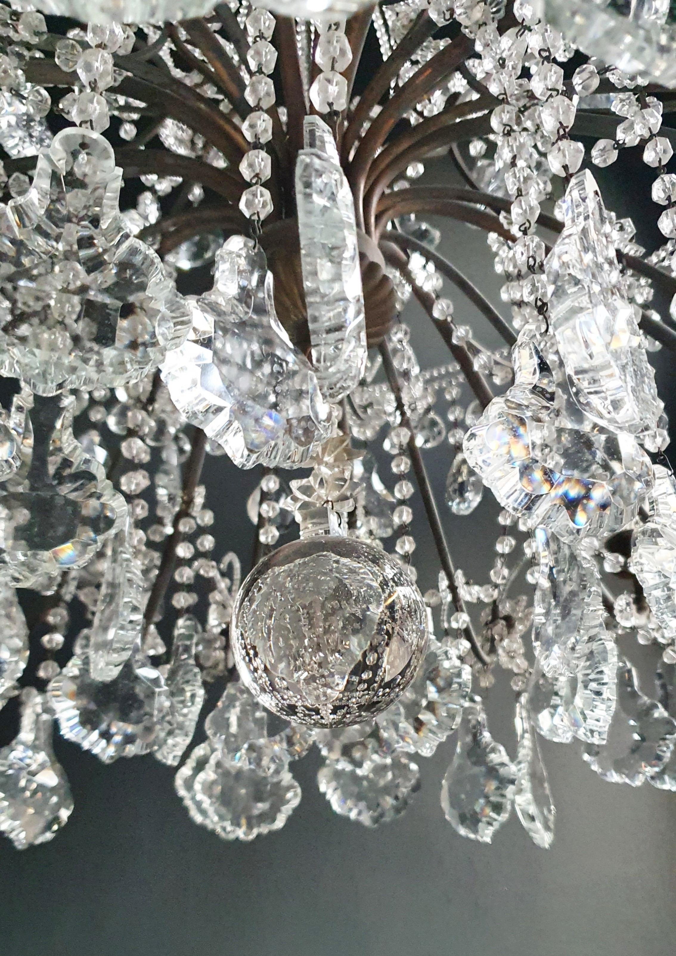 Huge Candelabrum Crystal Antique Chandelier Ceiling Lustre Art Nouveau In Good Condition In Berlin, DE