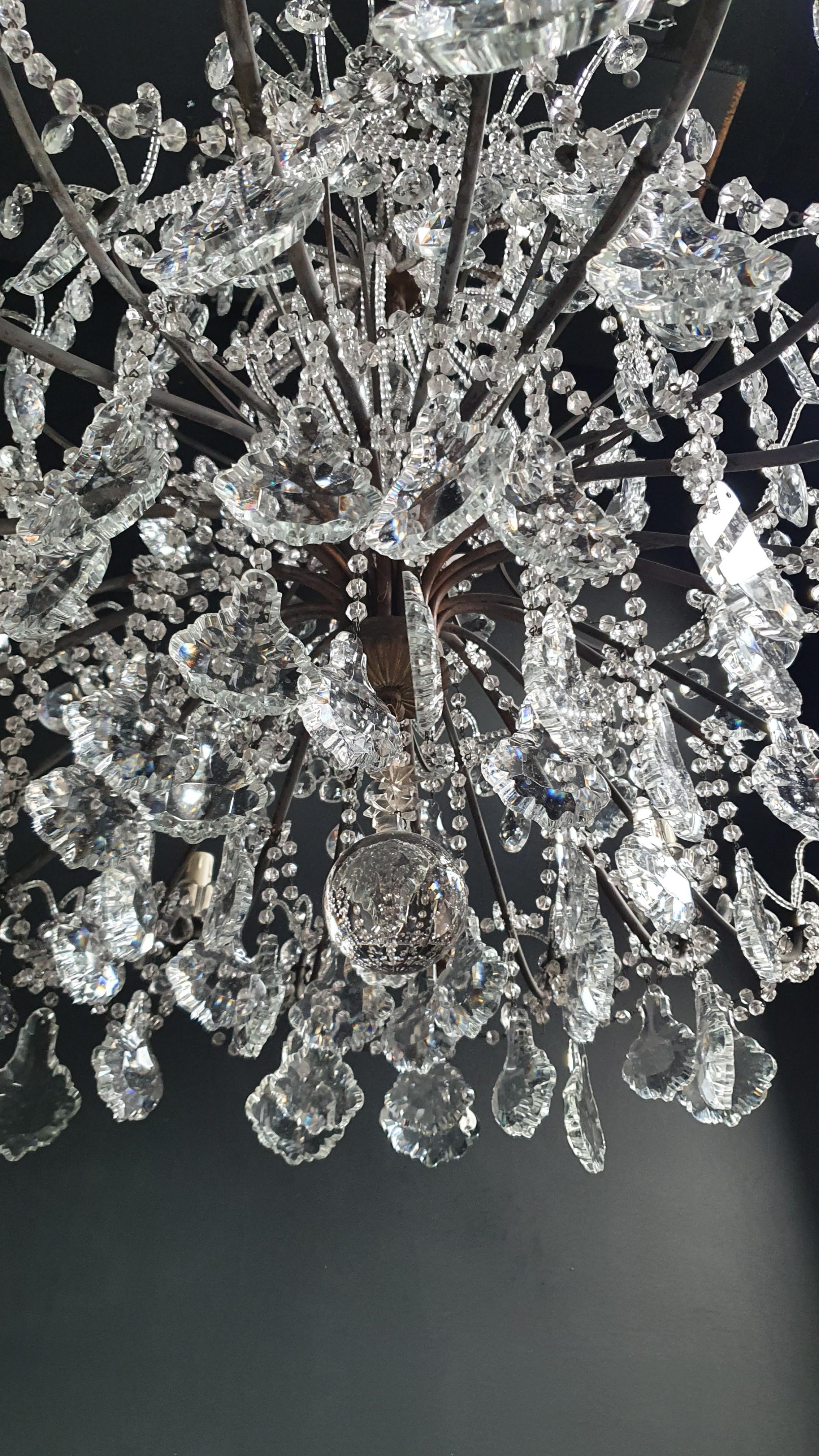 Early 20th Century Huge Candelabrum Crystal Antique Chandelier Ceiling Lustre Art Nouveau
