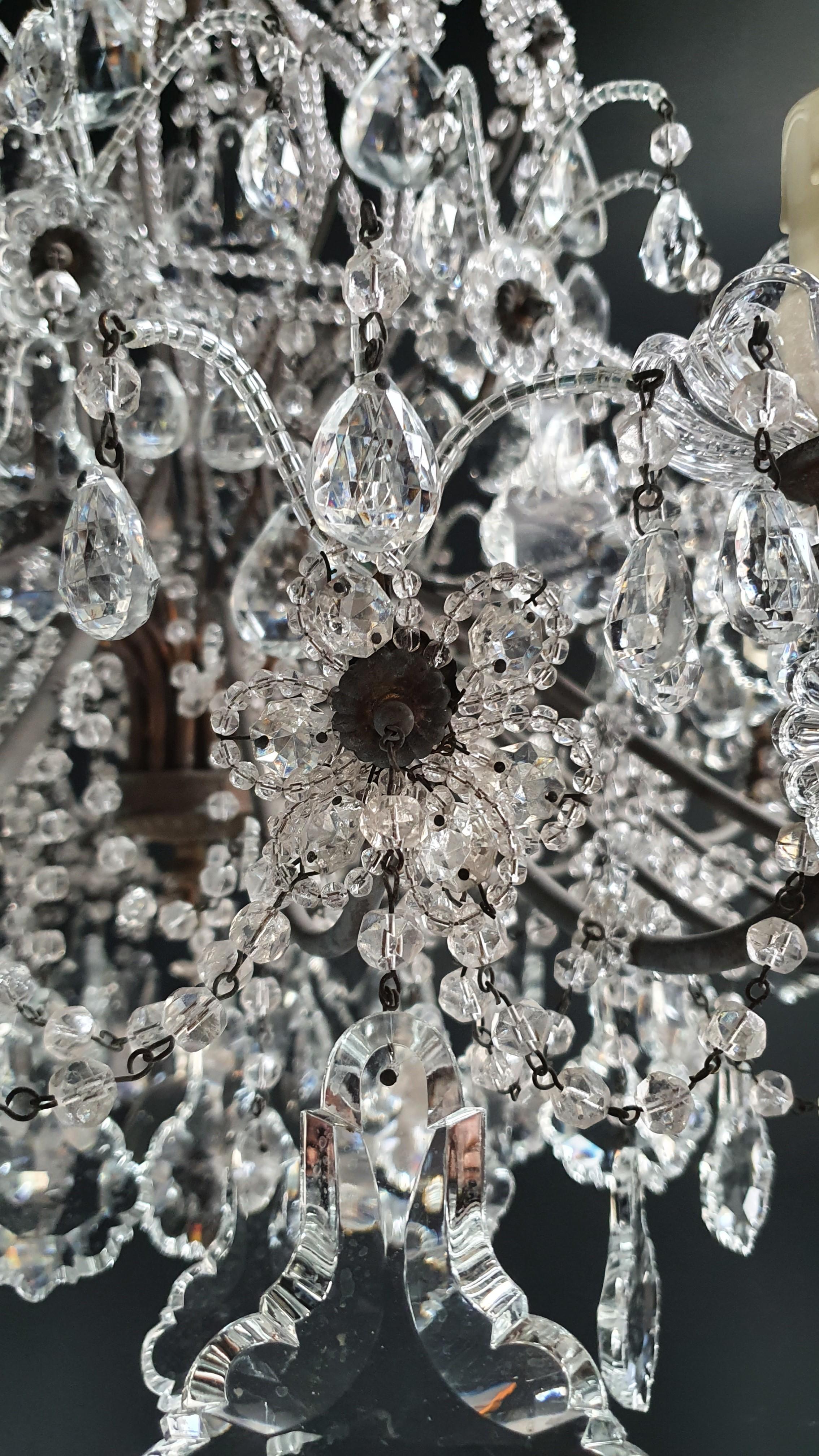 Cut Glass Huge Candelabrum Crystal Antique Chandelier Ceiling Lustre Art Nouveau