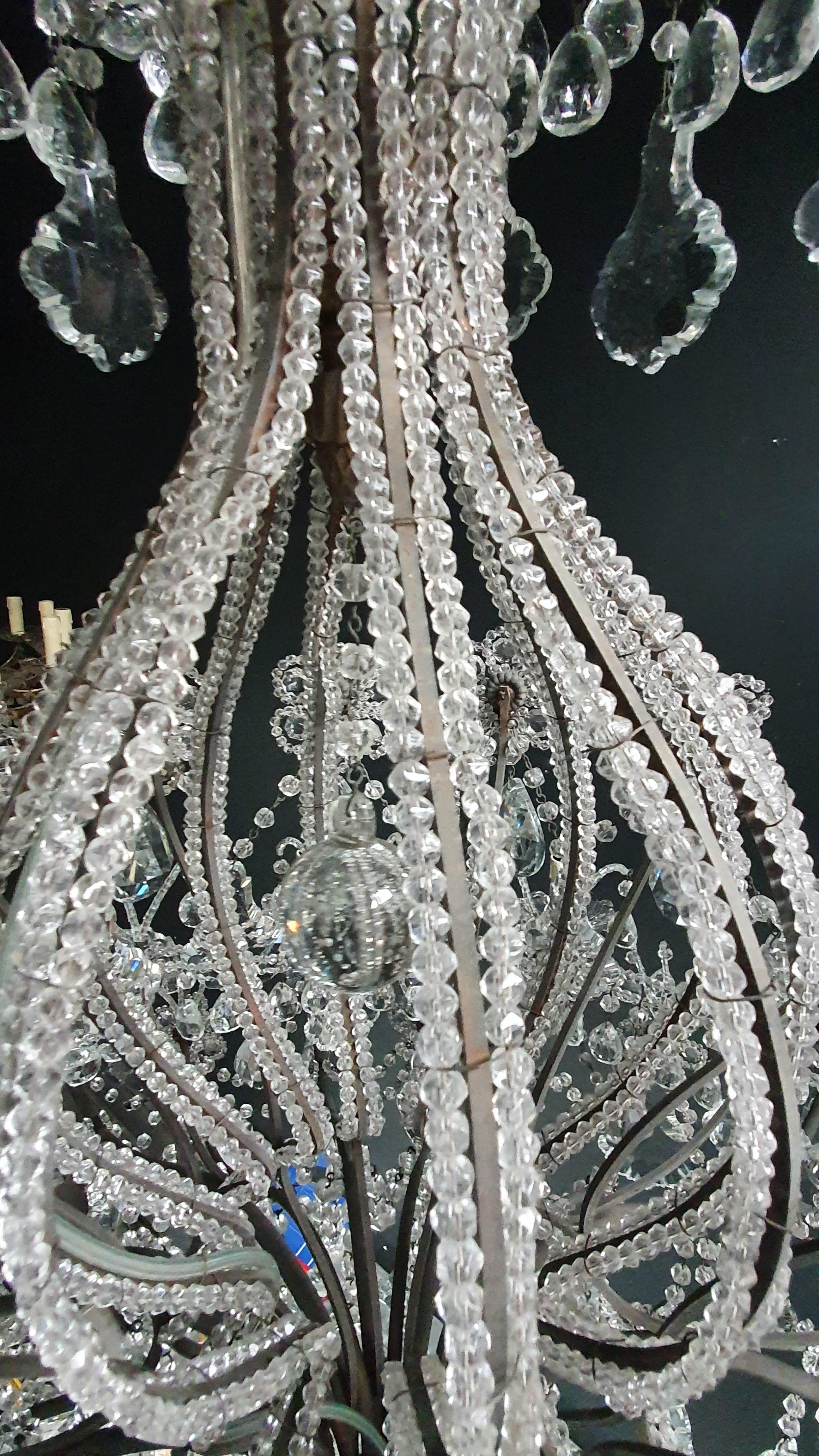 Huge Candelabrum Crystal Antique Chandelier Ceiling Lustre Art Nouveau 2