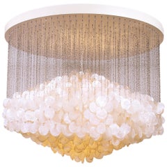 Huge Capiz-Shell FUN 7DM Pendant Lamp by Verner Panton, Denmark
