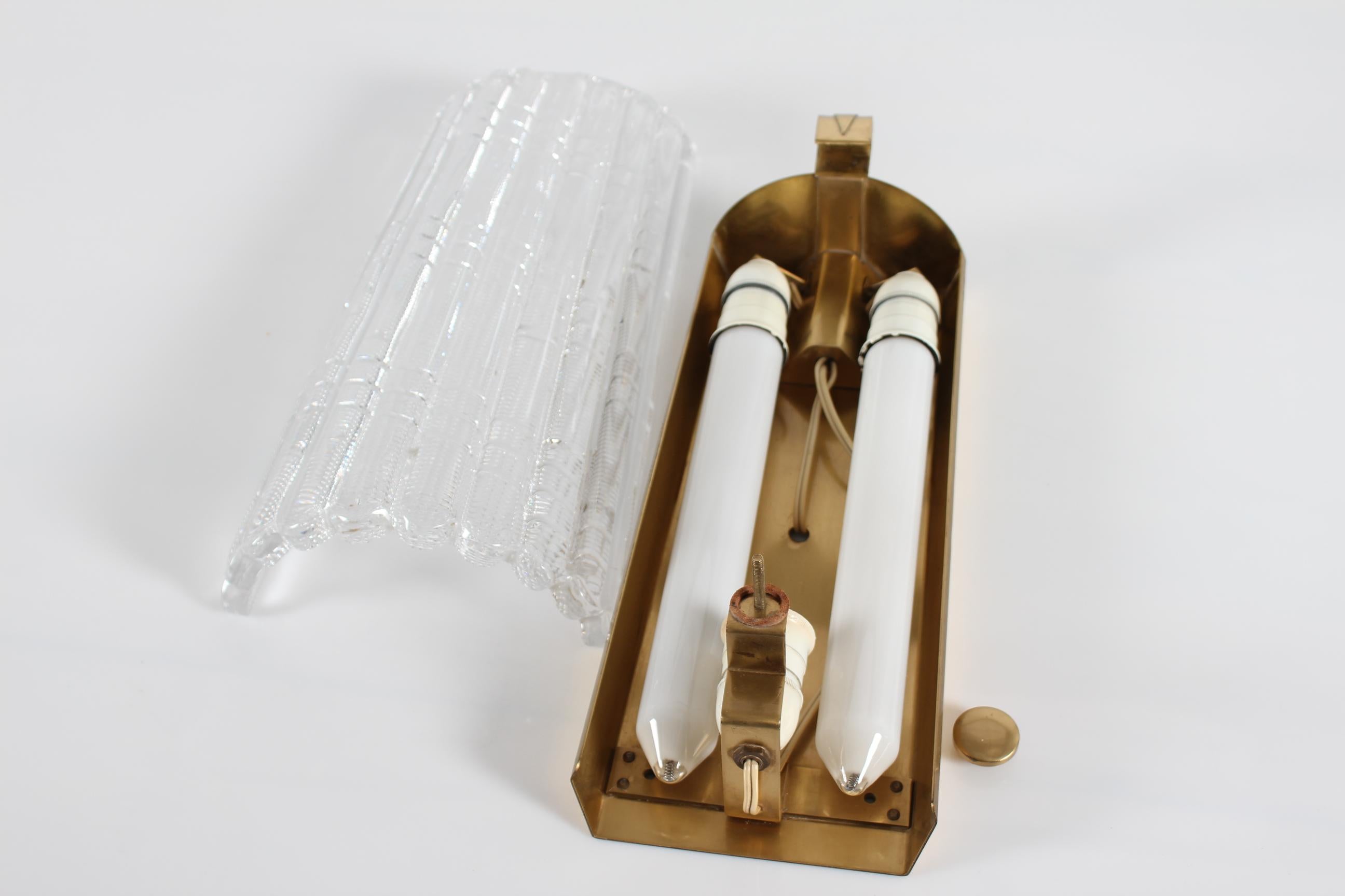 King Size Carl Fagerlund Vintage Pair Glass Wall Sconces, Orrefors Sweden, 1960 In Good Condition In Aarhus C, DK