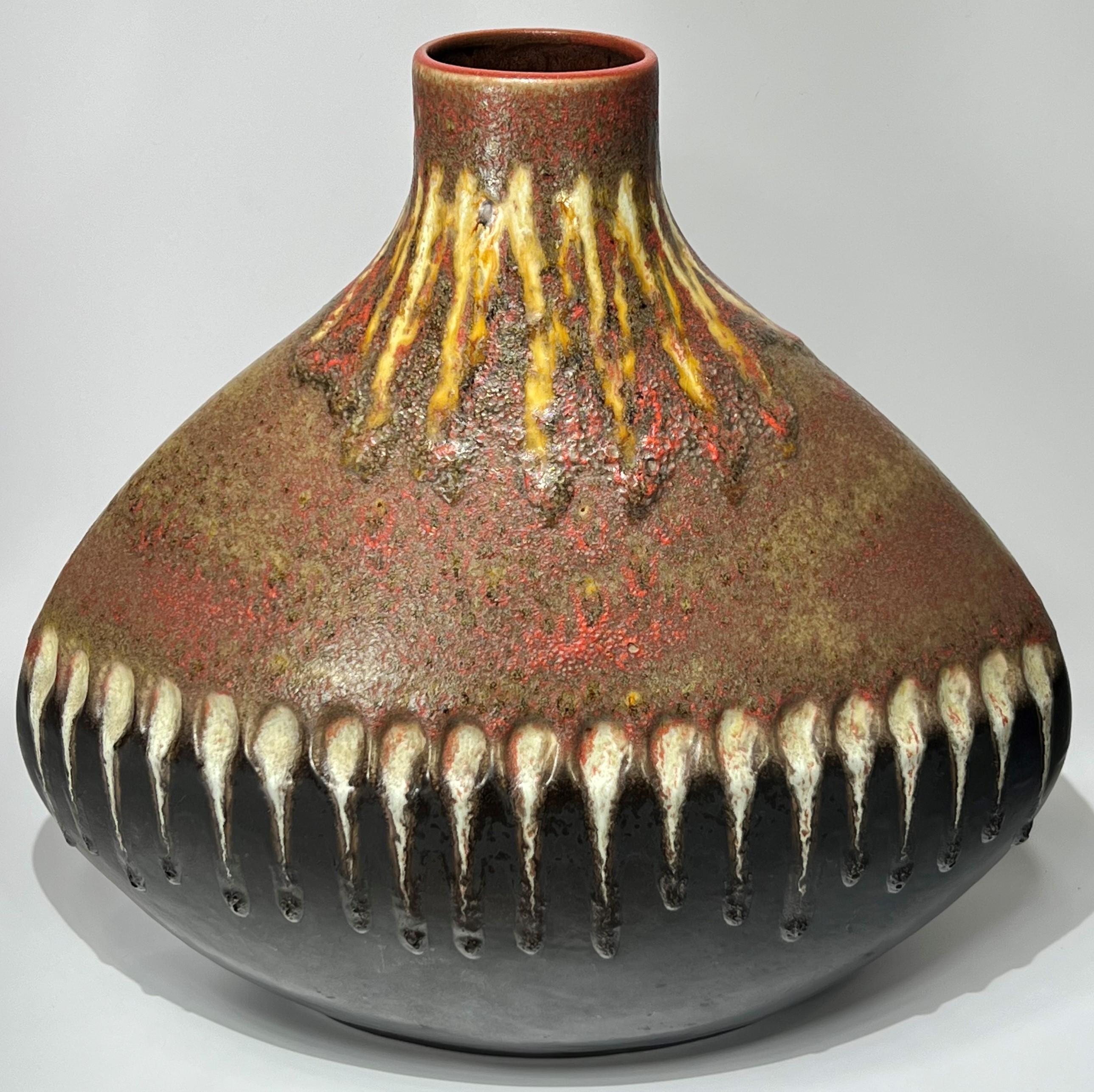 Pottery Huge Carstens Tönnieshof Fat Lava Vase with Extraordinary Sculptural Form, C1970