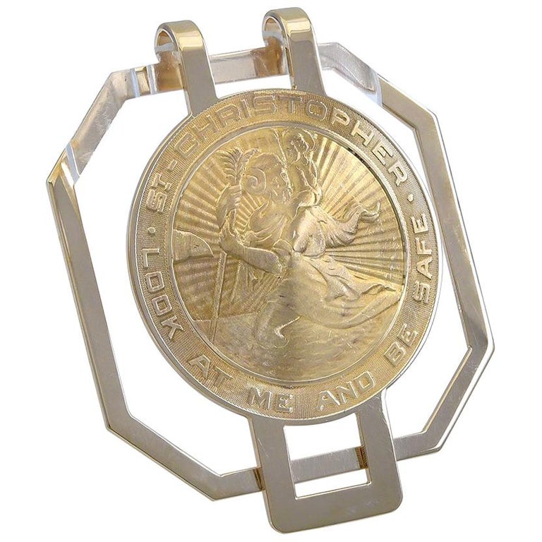 Huge Cartier Gold St. Christopher Money Clip at 1stdibs