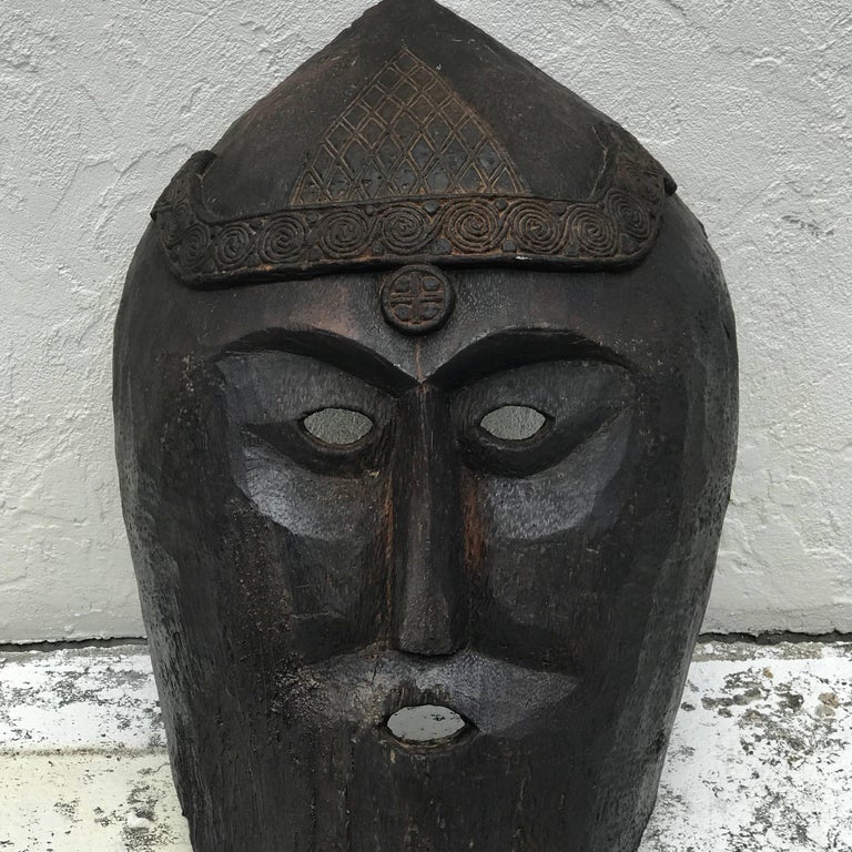 Huge Carved Mahogany Celtic Mask For Sale at 1stDibs celtic masks