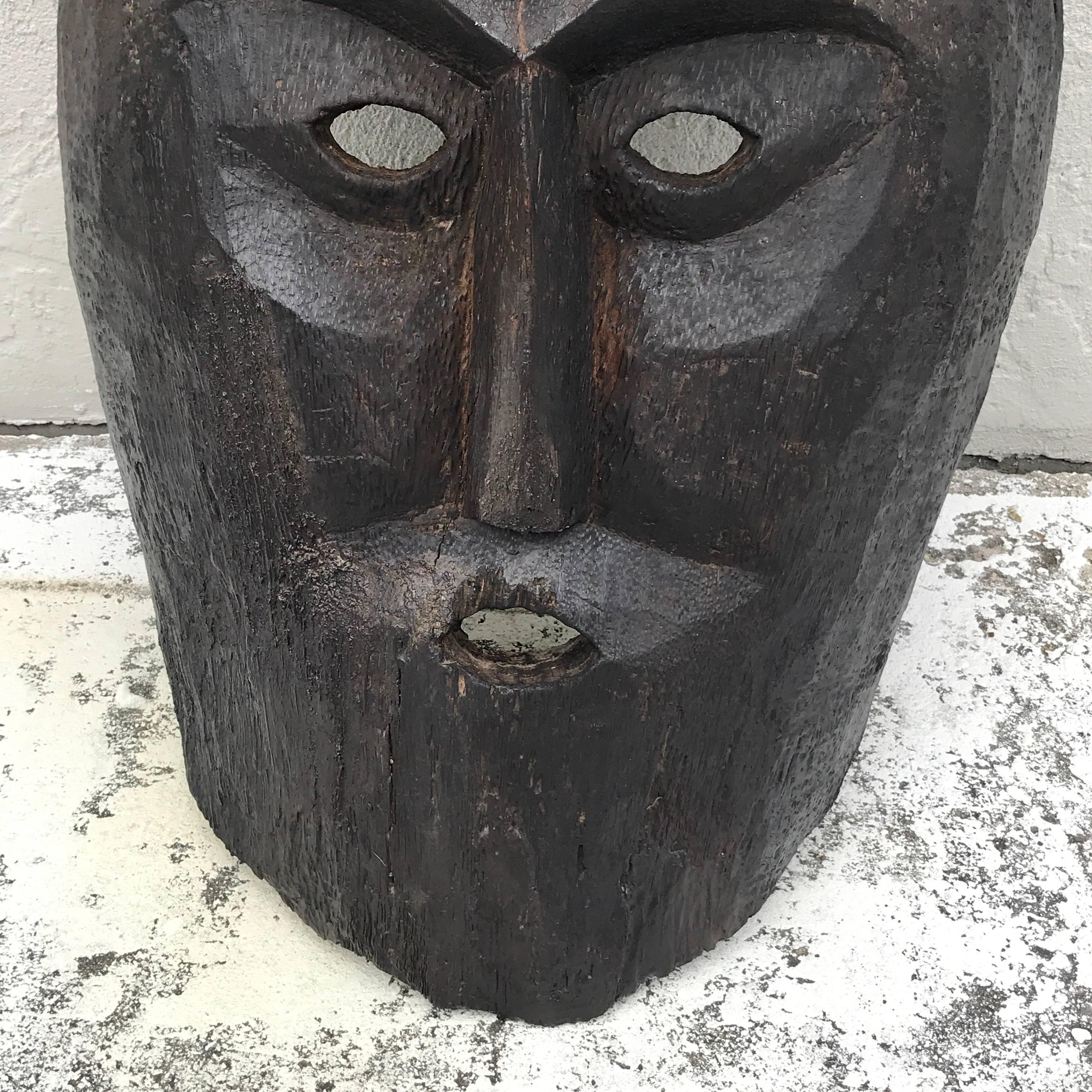 Irish Huge Carved Mahogany Celtic Mask