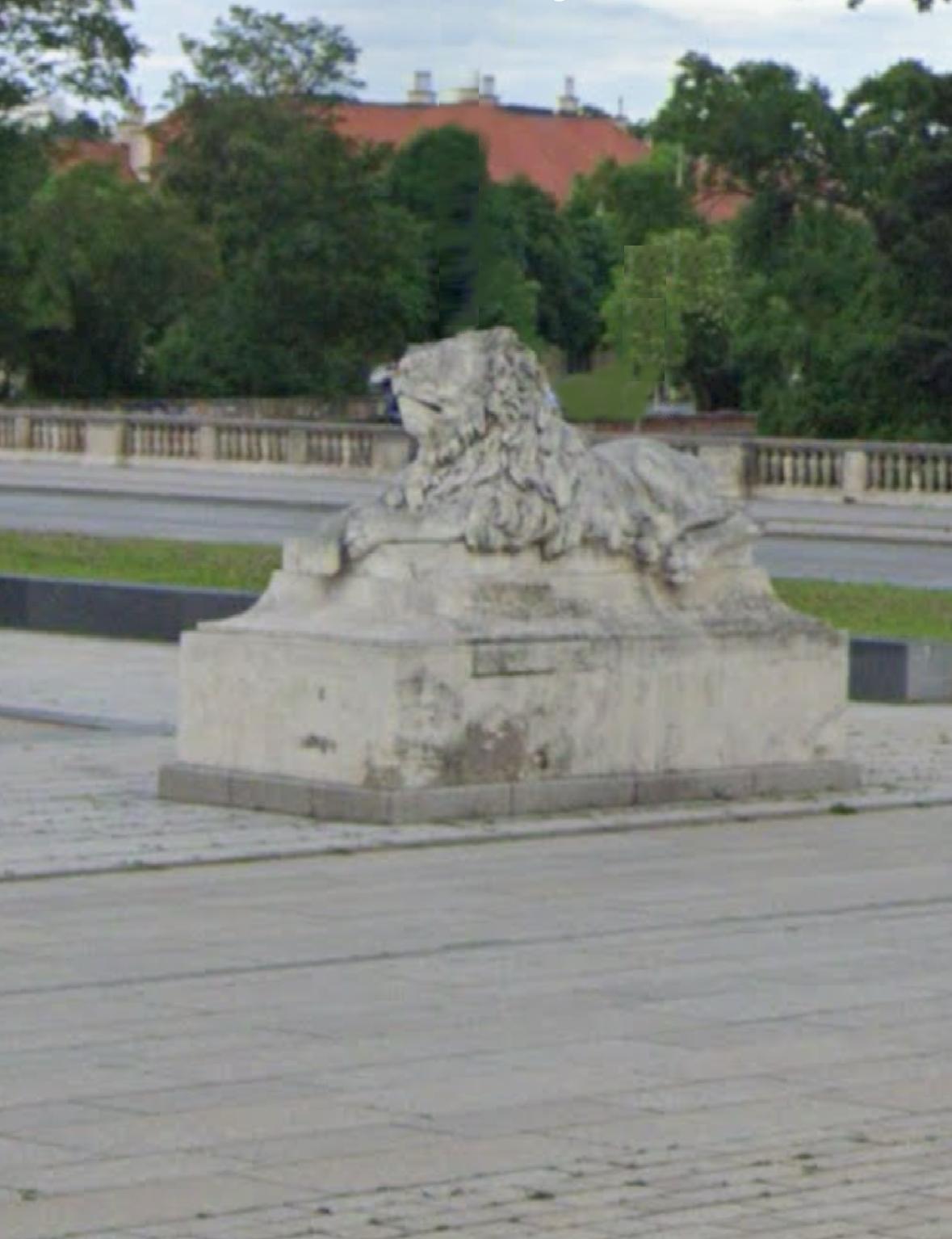 Fait main Grande sculpture de statue de jardin avec grand chat royal et lion en vente