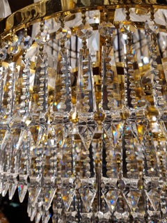 Huge Cascading 24crt Gold Plated Crystal Chandelier