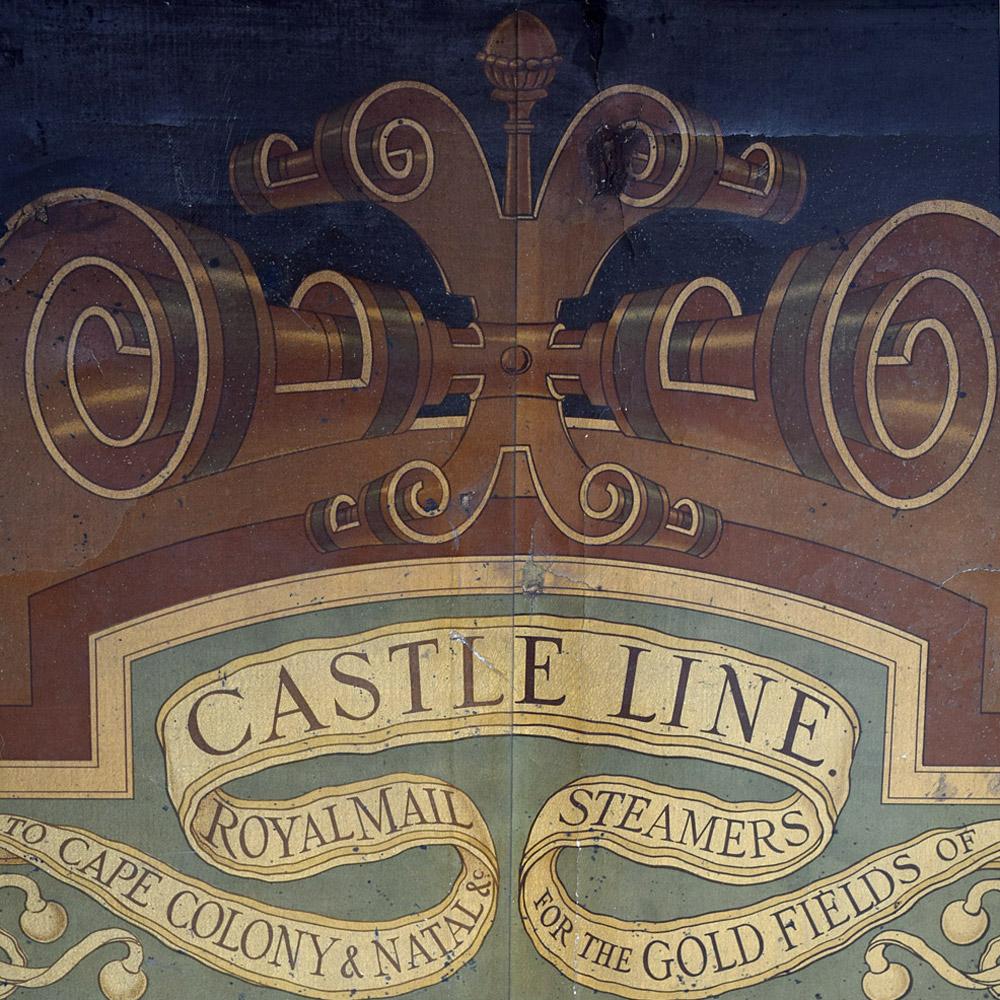 British Huge Castle Line Advertising Sign, circa 1890