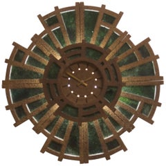 Riesige brutalistische Wanduhr aus Zementglas aus den 1970er Jahren