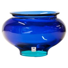 Huge Cendese Blue Green Murano Glass Bowl