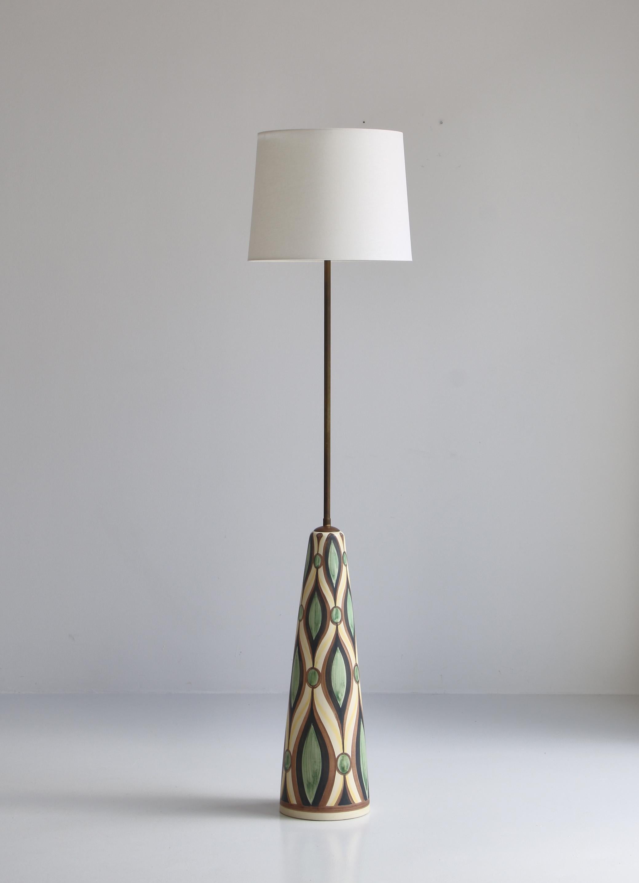 Scandinavian Modern Huge Ceramic Floor Lamp by Rigmor Nielsen for Søholm, 1960s, Danish Modern