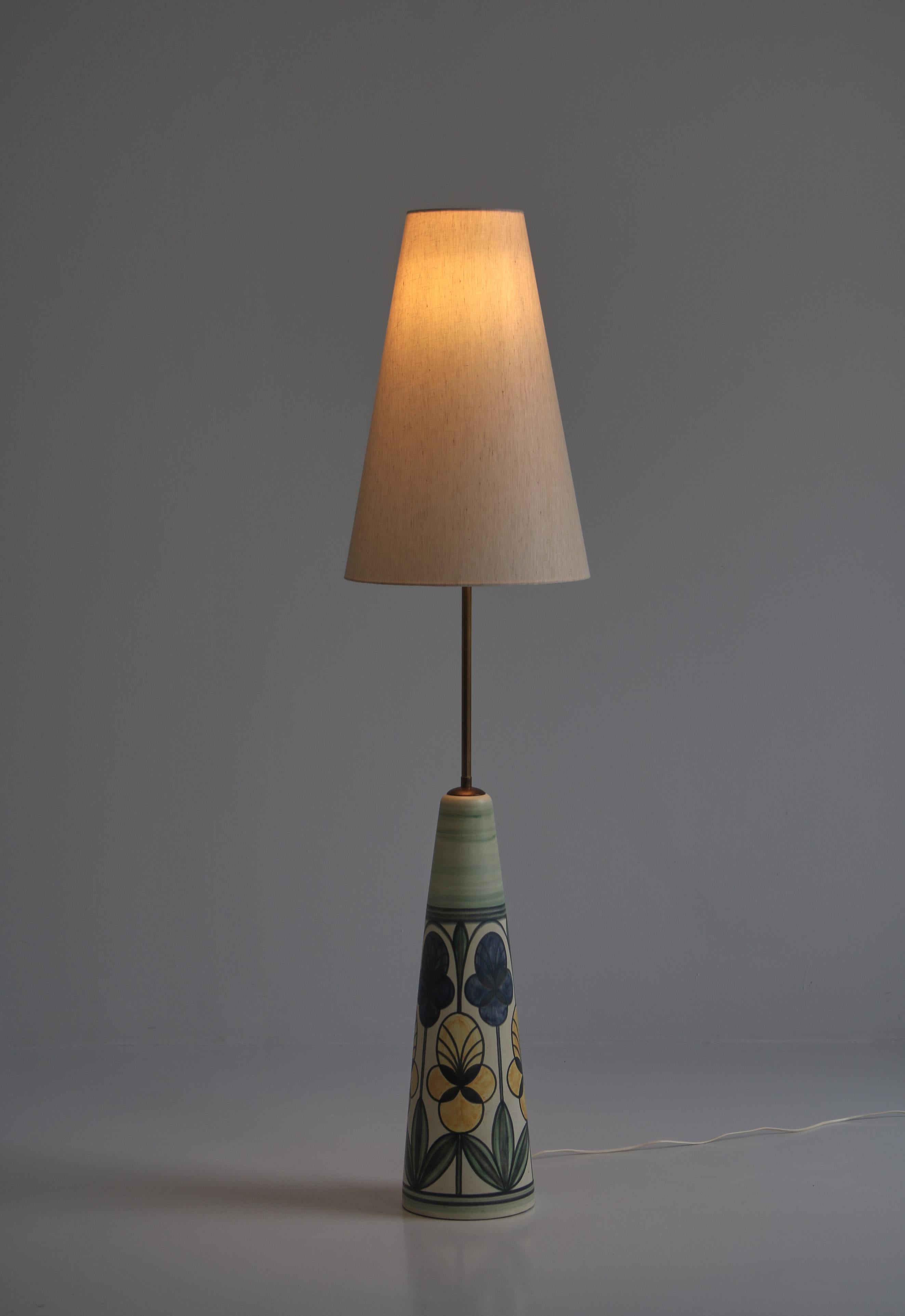 Huge Ceramic Floor Lamp by Rigmor Nielsen for Søholm, 1960s, Danish Modern In Good Condition In Odense, DK