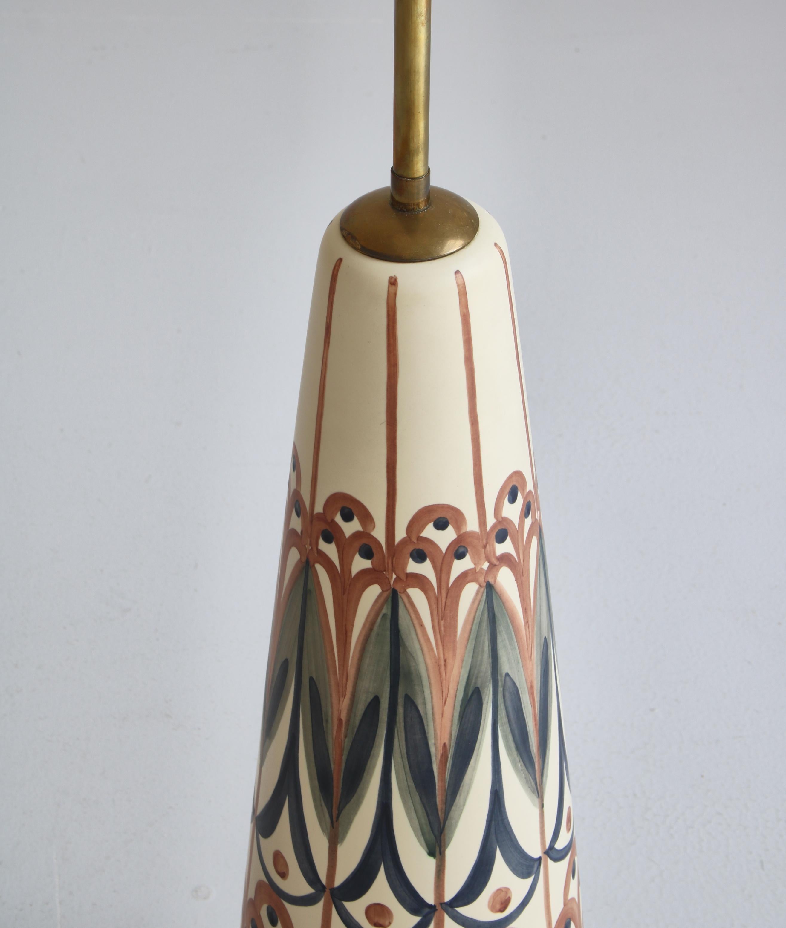 Huge Ceramic Floor Lamp by Rigmor Nielsen for Søholm, 1960s, Danish Modern In Good Condition In Odense, DK