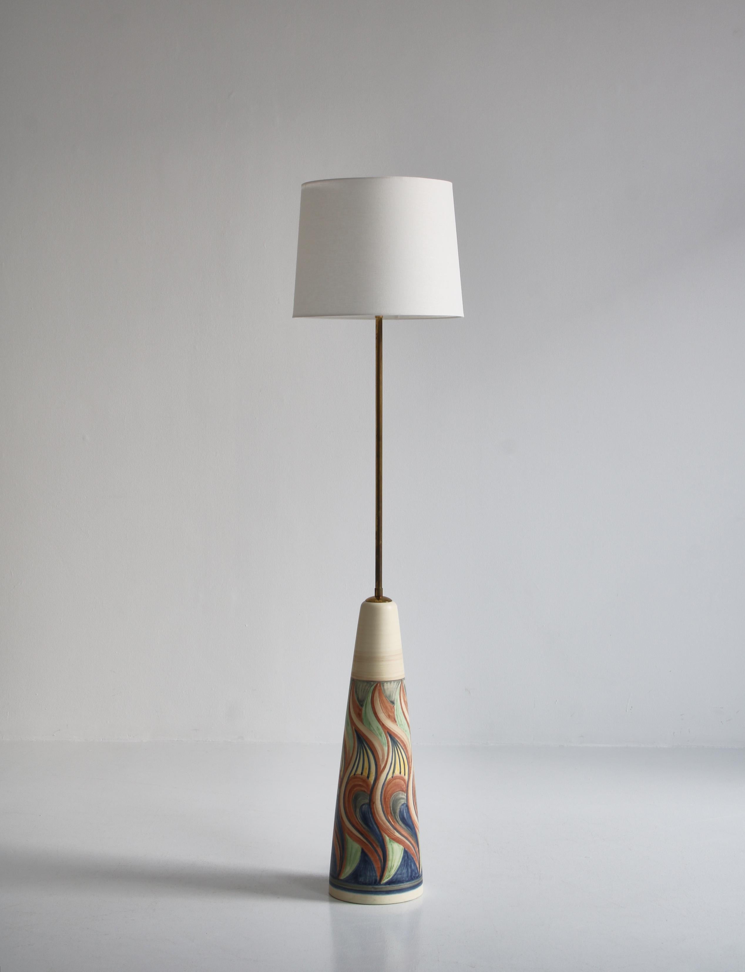 Scandinavian Modern Large Ceramic Floor Lamp by Rigmor Nielsen for Søholm, 1960s, Danish Modern