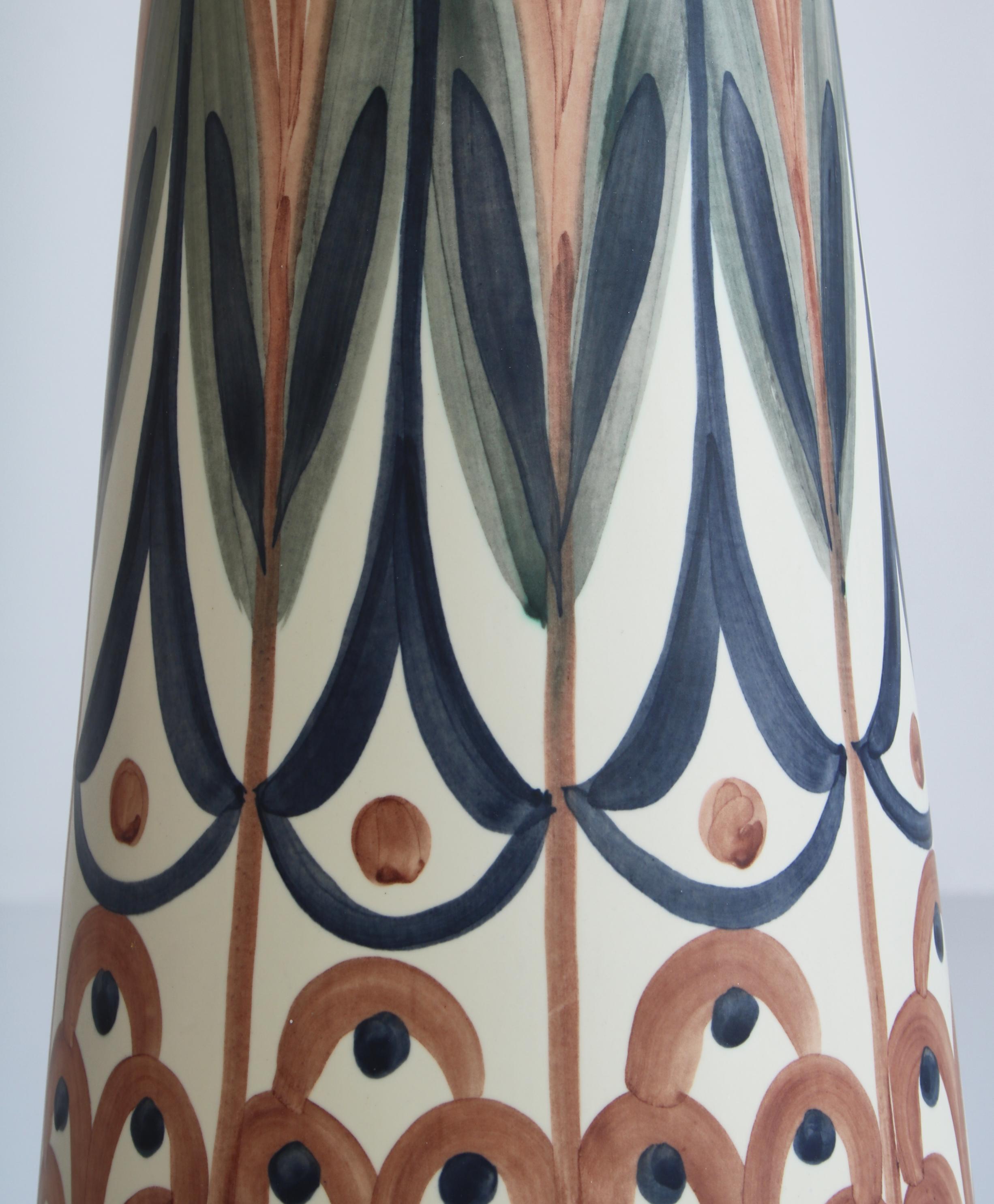 Brass Huge Ceramic Floor Lamp by Rigmor Nielsen for Søholm, 1960s, Danish Modern