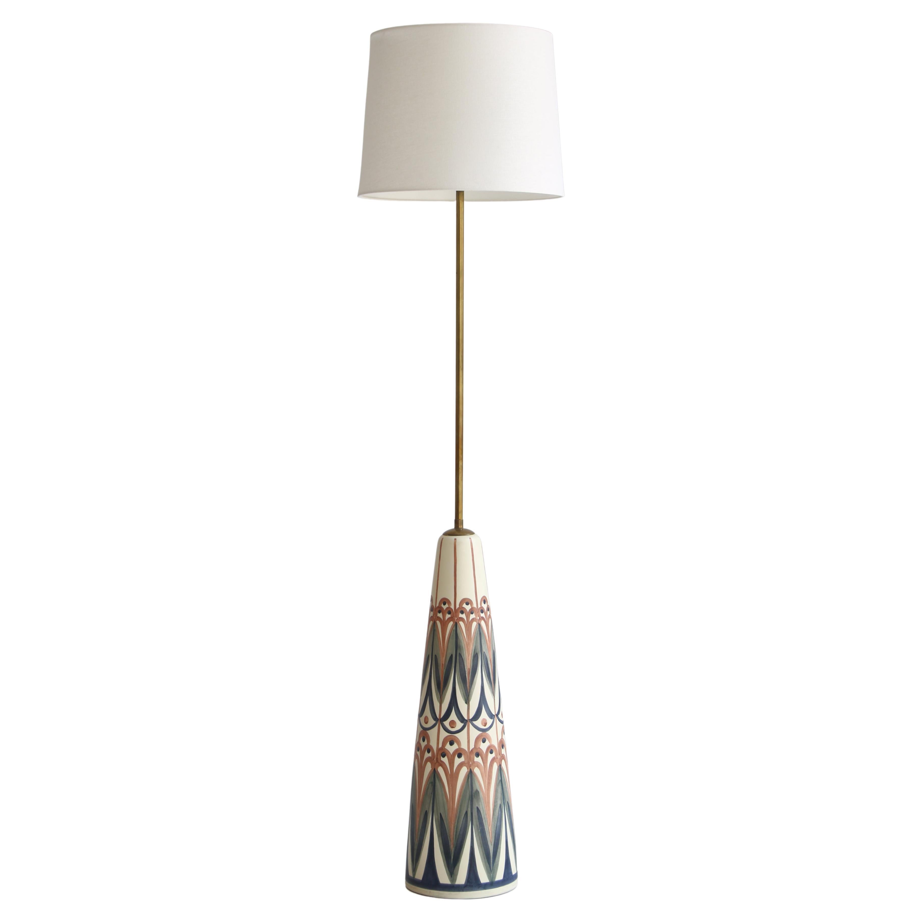 Huge Ceramic Floor Lamp by Rigmor Nielsen for Søholm, 1960s, Danish Modern