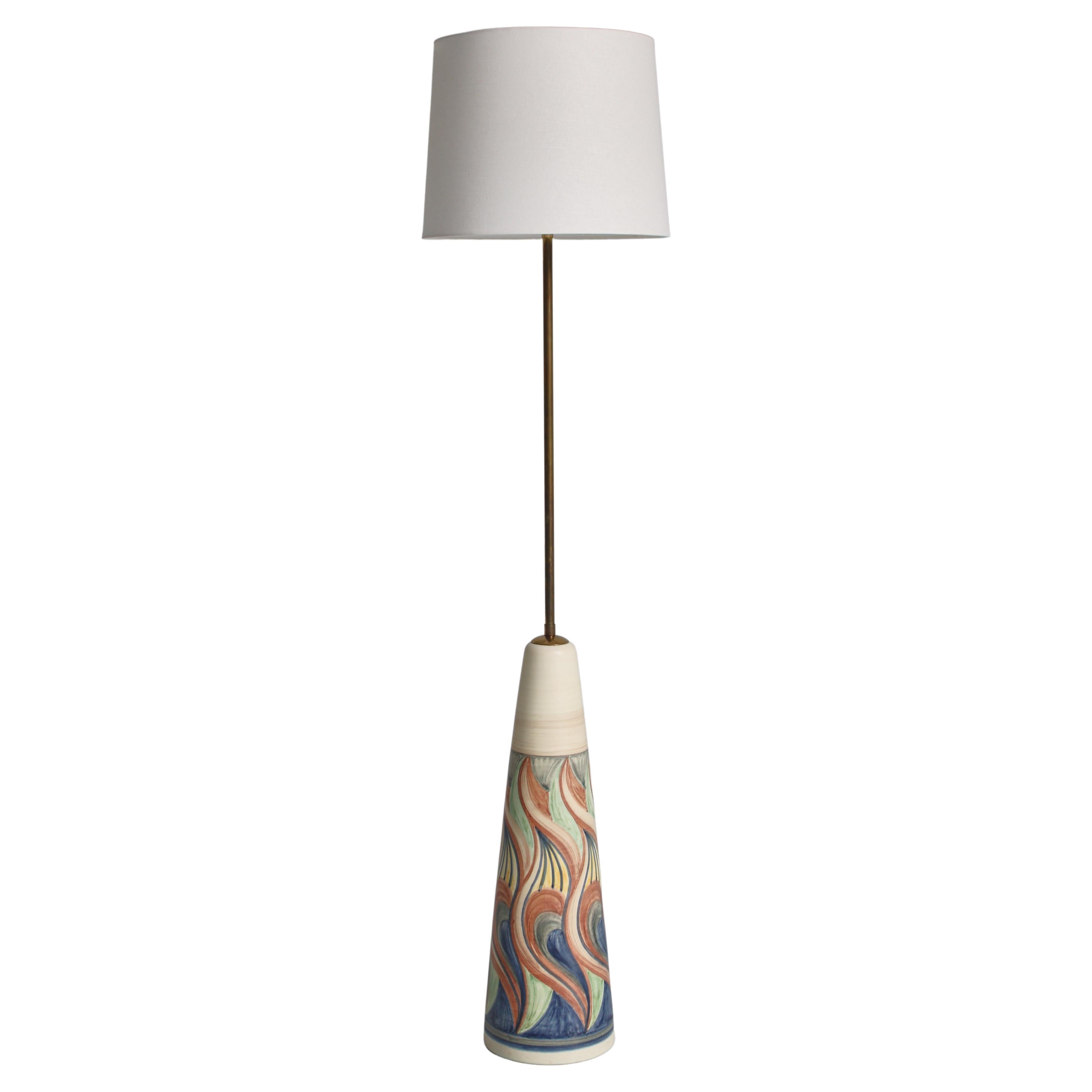 Large Ceramic Floor Lamp by Rigmor Nielsen for Søholm, 1960s, Danish Modern