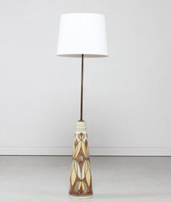 Huge Ceramic Floor Lamp by Rigmor Nielsen for Søholm Denmark 1950s Mid-Century