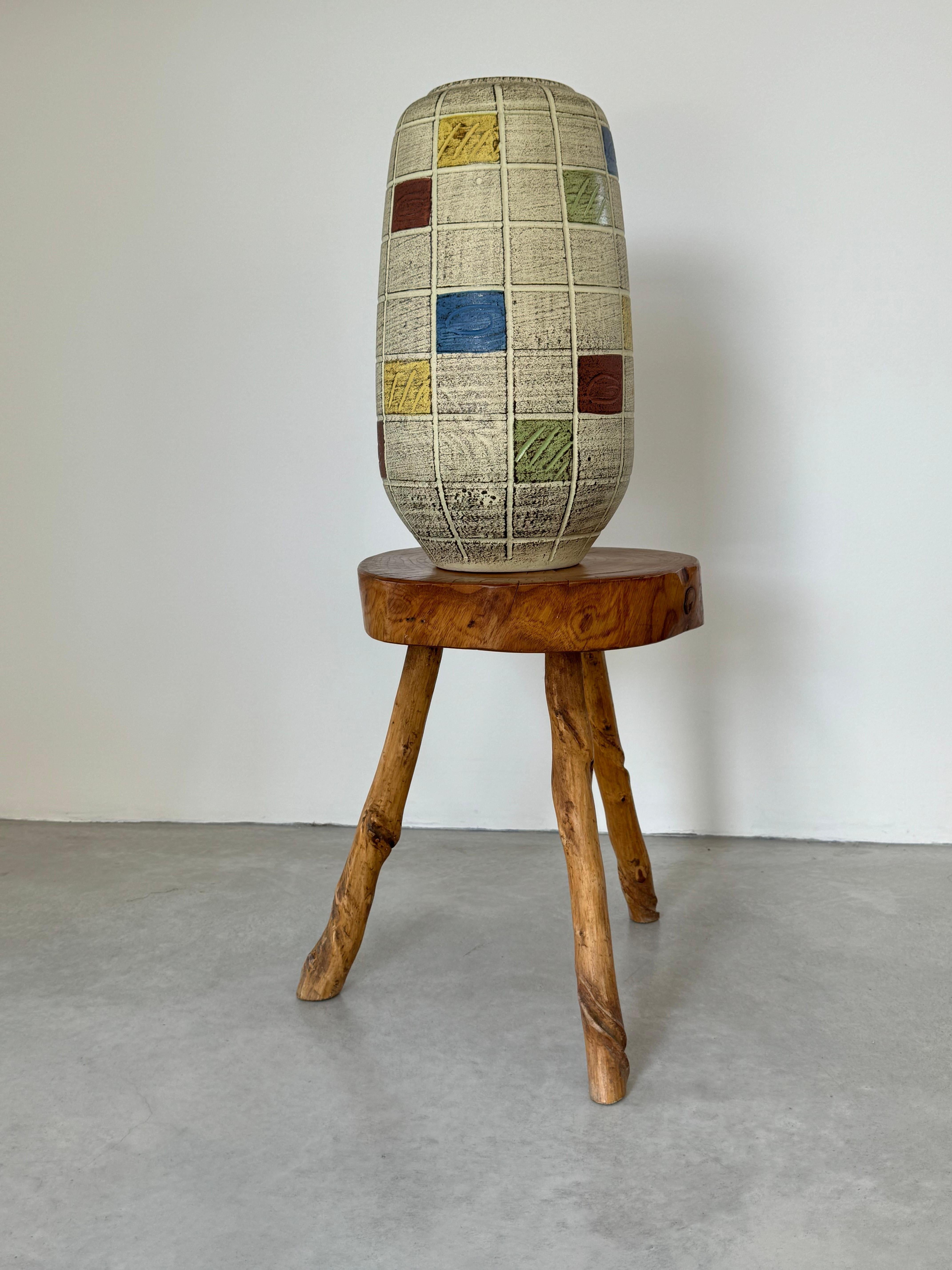 Riesige Keramikvase, abstraktes Design von Spara Keramik Westdeutschland um 1960 im Angebot 4