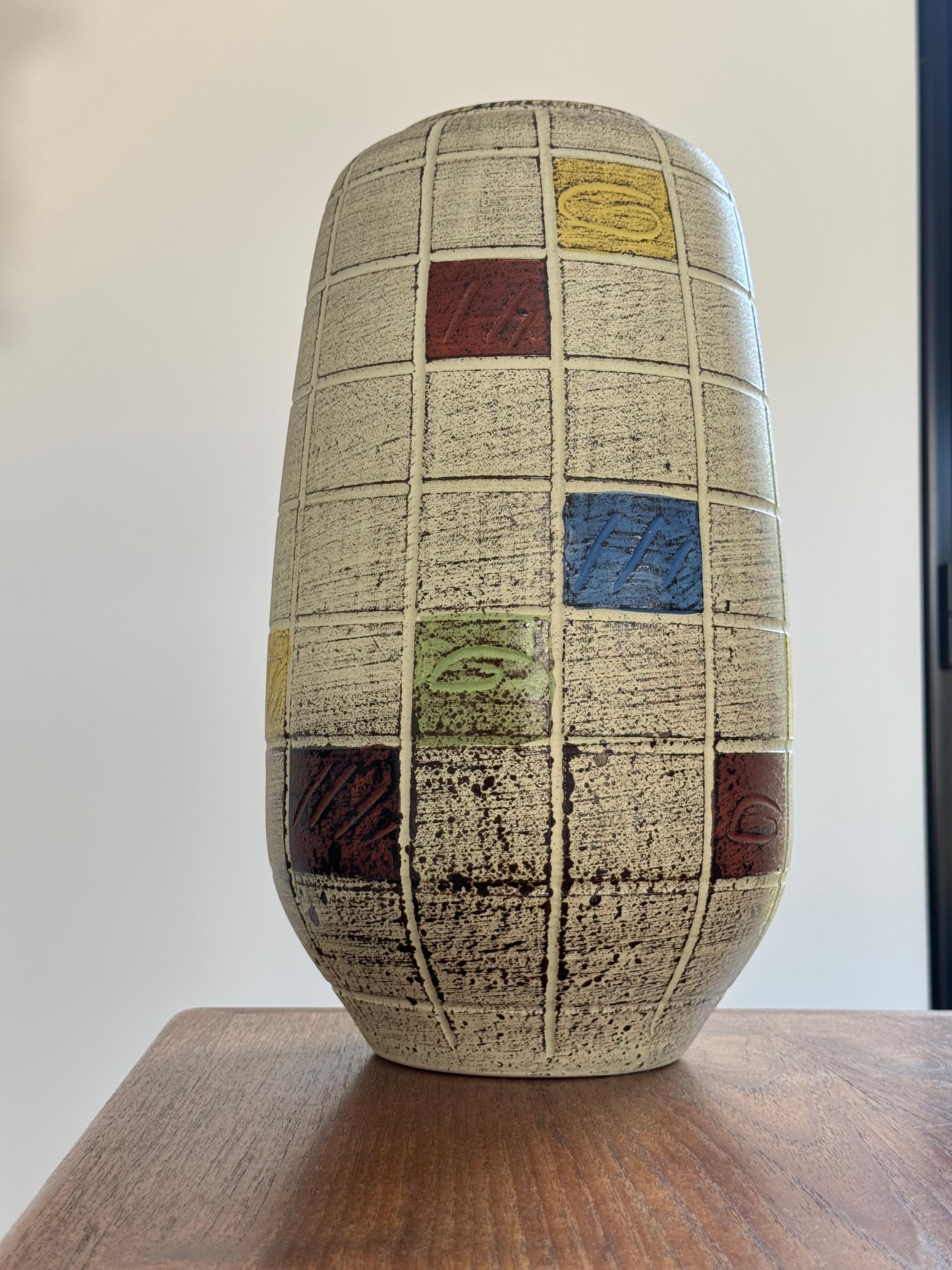 Riesige Keramikvase, abstraktes Design von Spara Keramik Westdeutschland um 1960 im Angebot 5