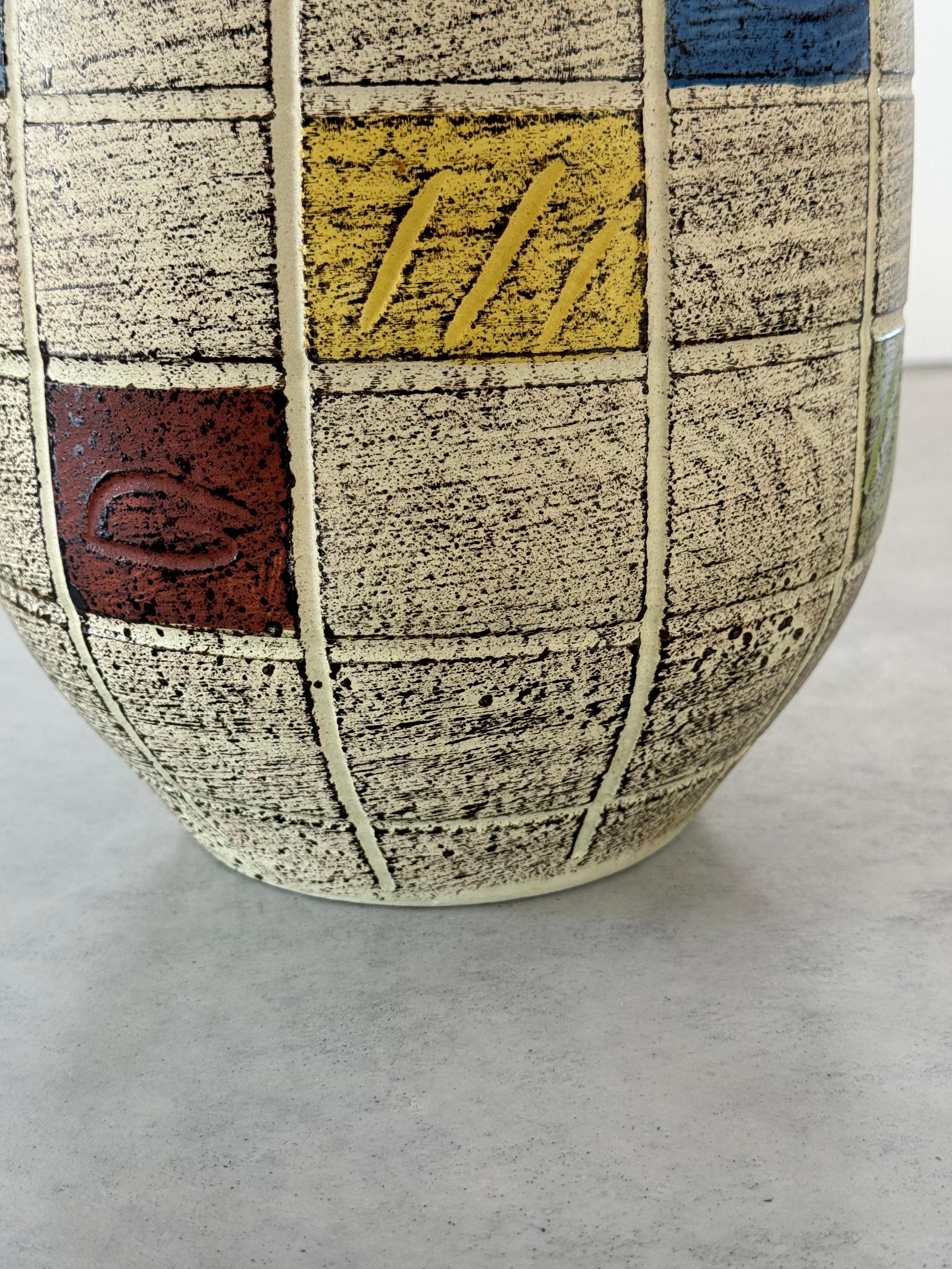 Riesige Keramikvase, abstraktes Design von Spara Keramik Westdeutschland um 1960 im Angebot 1