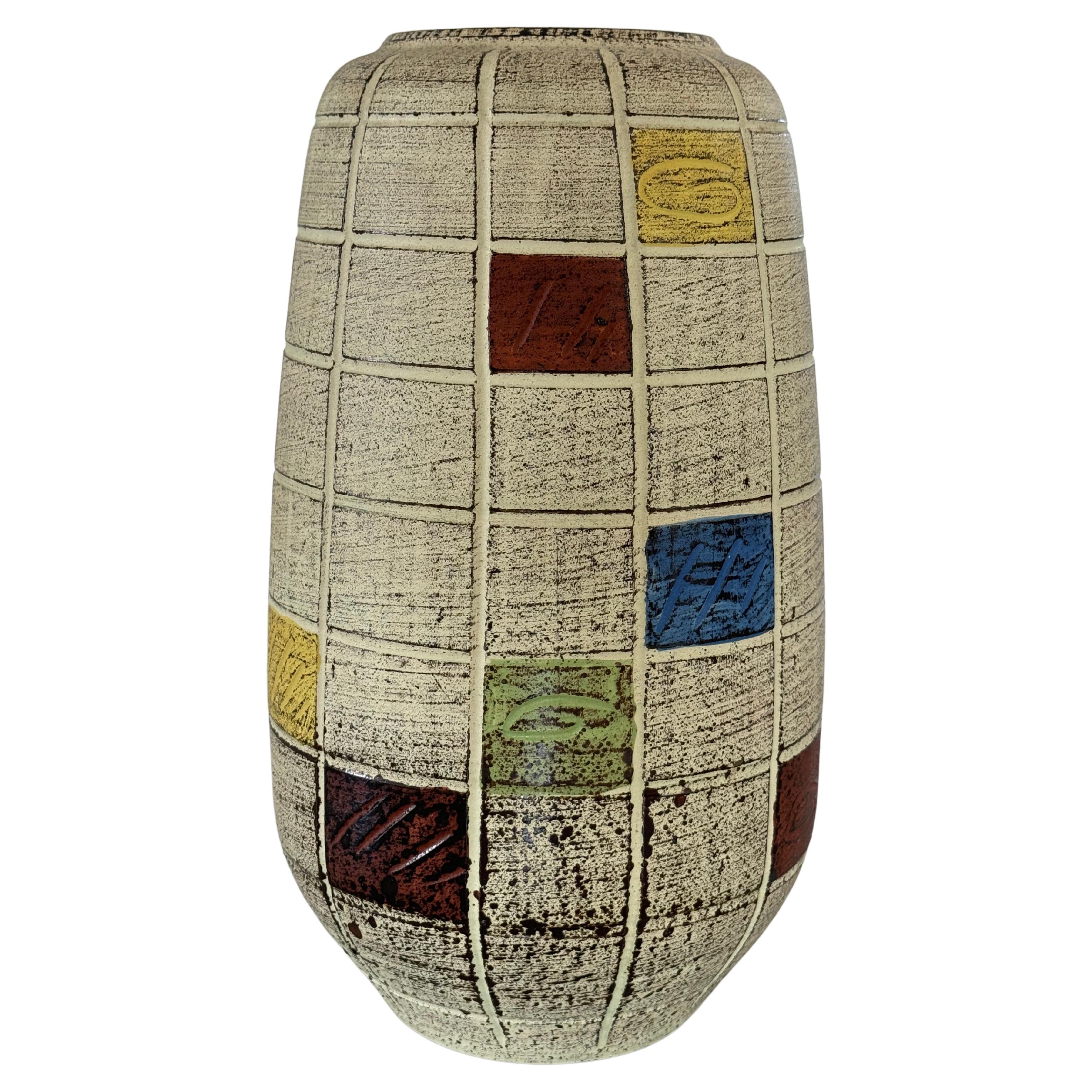 Riesige Keramikvase, abstraktes Design von Spara Keramik Westdeutschland um 1960 im Angebot
