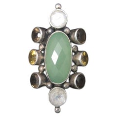 Huge Designer Chalcedony Moonstone Citrine Ring Size 8 Limited Edition
