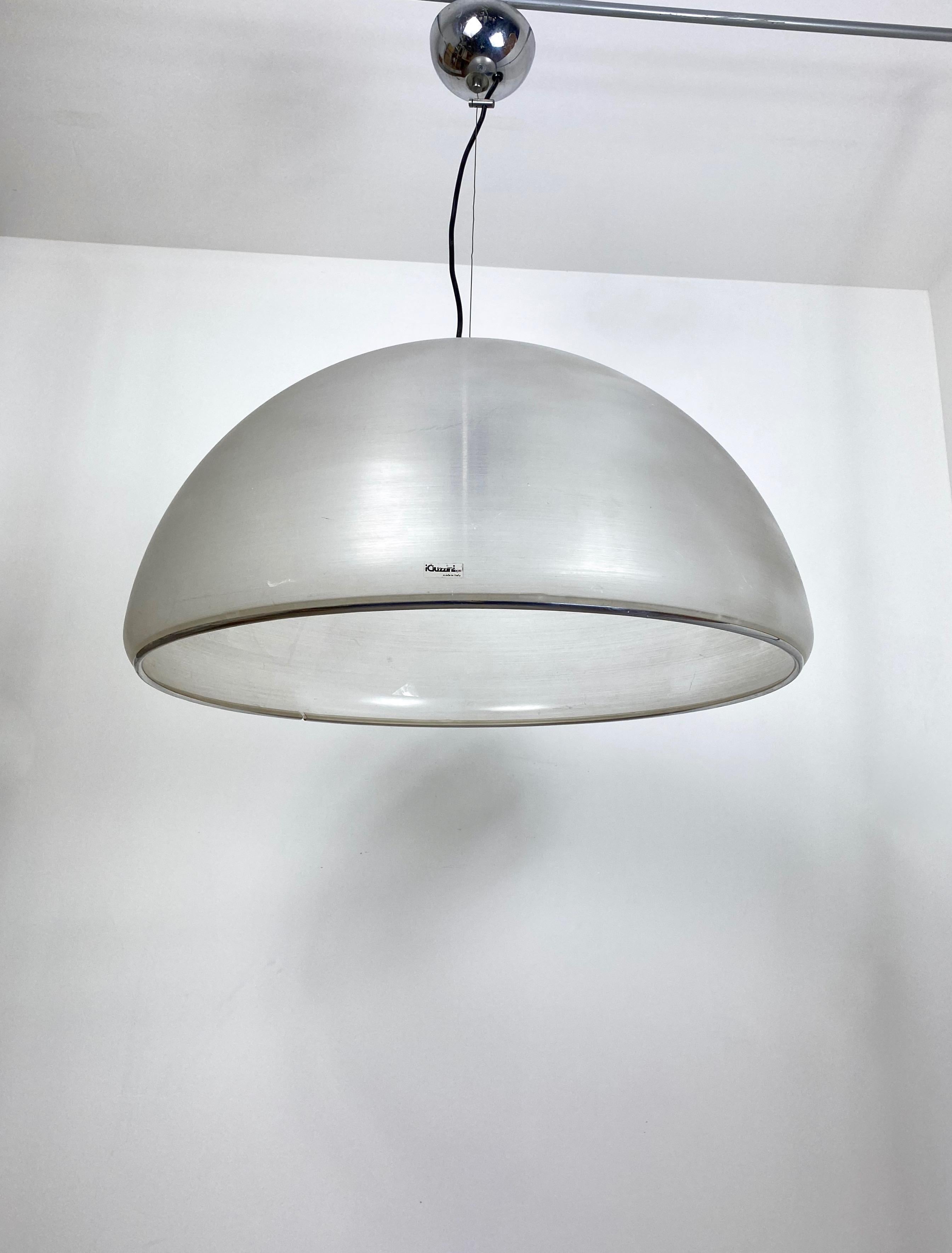 Mid-Century Modern Huge Chandelier Pendant Lamp by Guzzini, Italy, 1970s For Sale