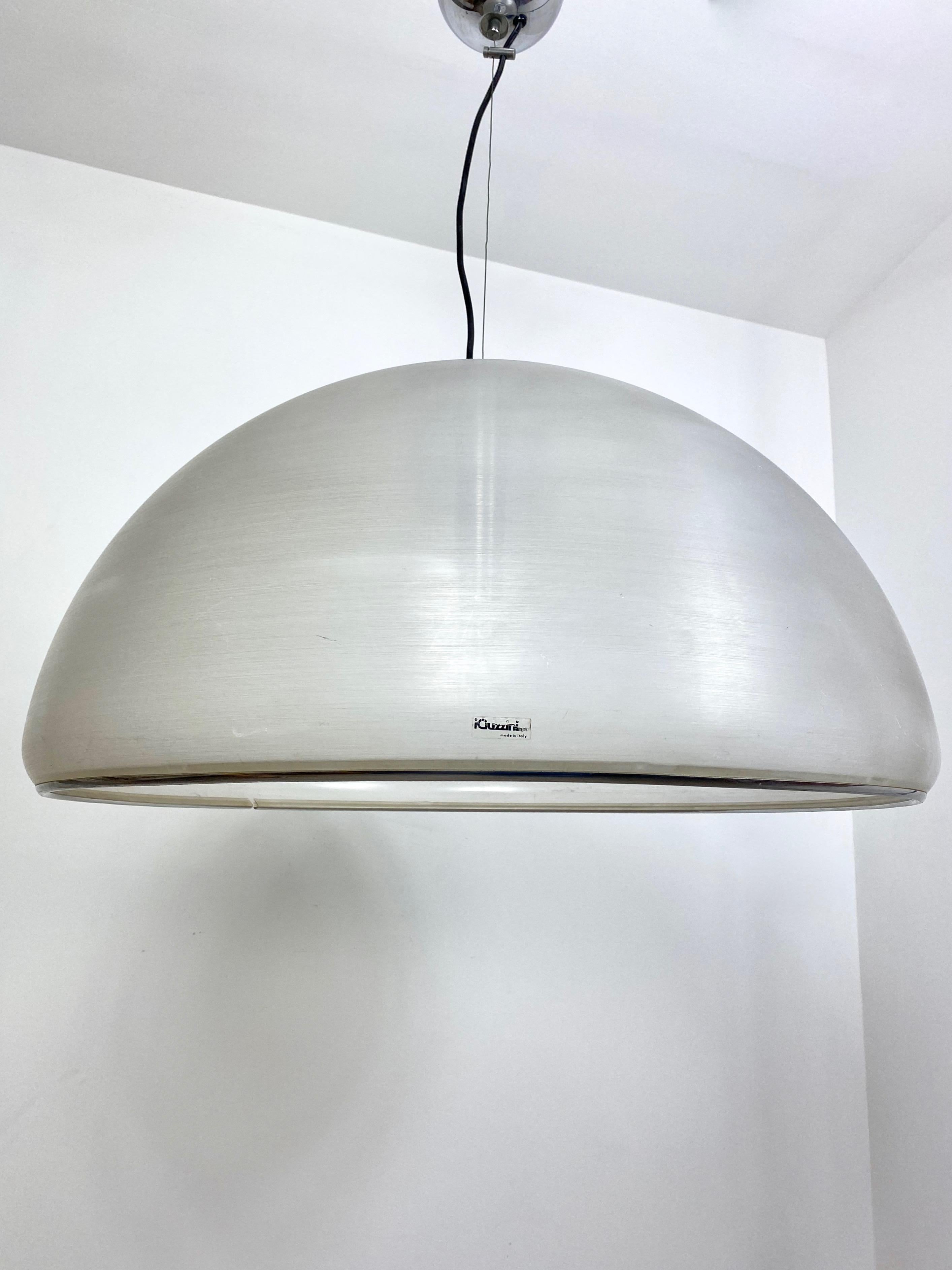 Late 20th Century Huge Chandelier Pendant Lamp by Guzzini, Italy, 1970s For Sale