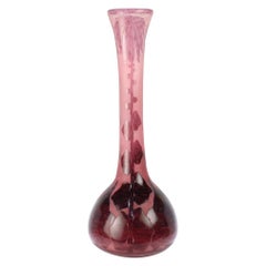Huge Charles Schneider Le Verre Francais French Art Nouveau Dahlia Glass Vase