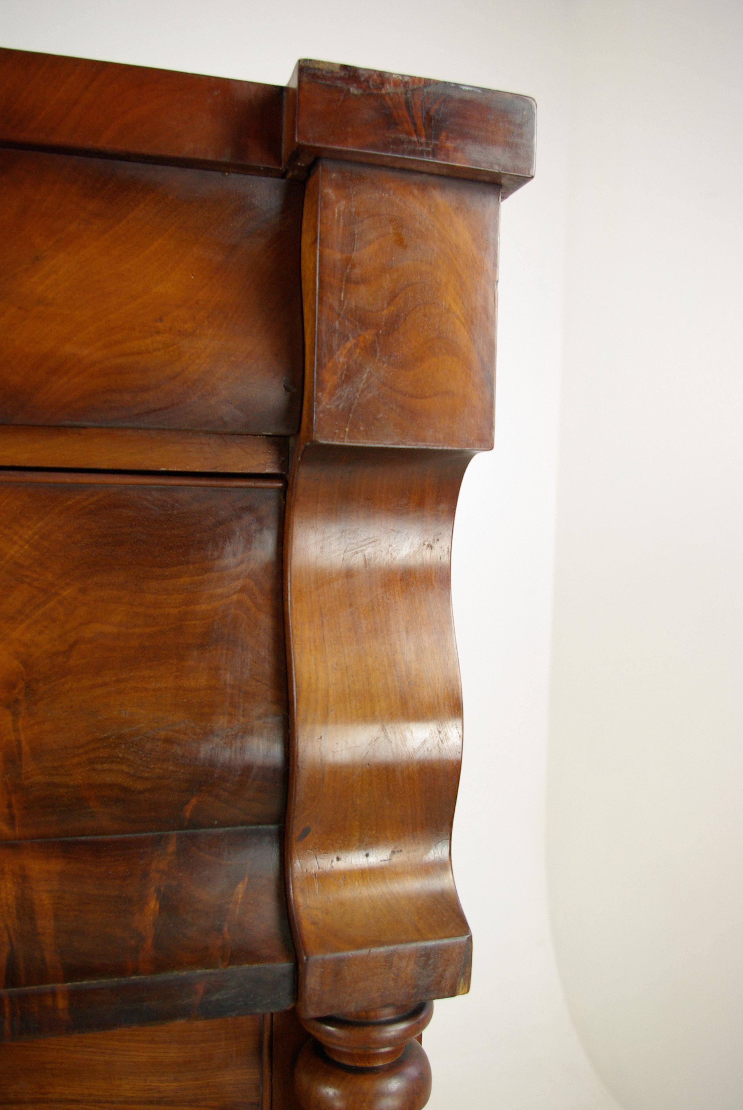 Victorian Huge Chest of Drawers, Antique Walnut Chest, Barley Twist, Scotland, 1880