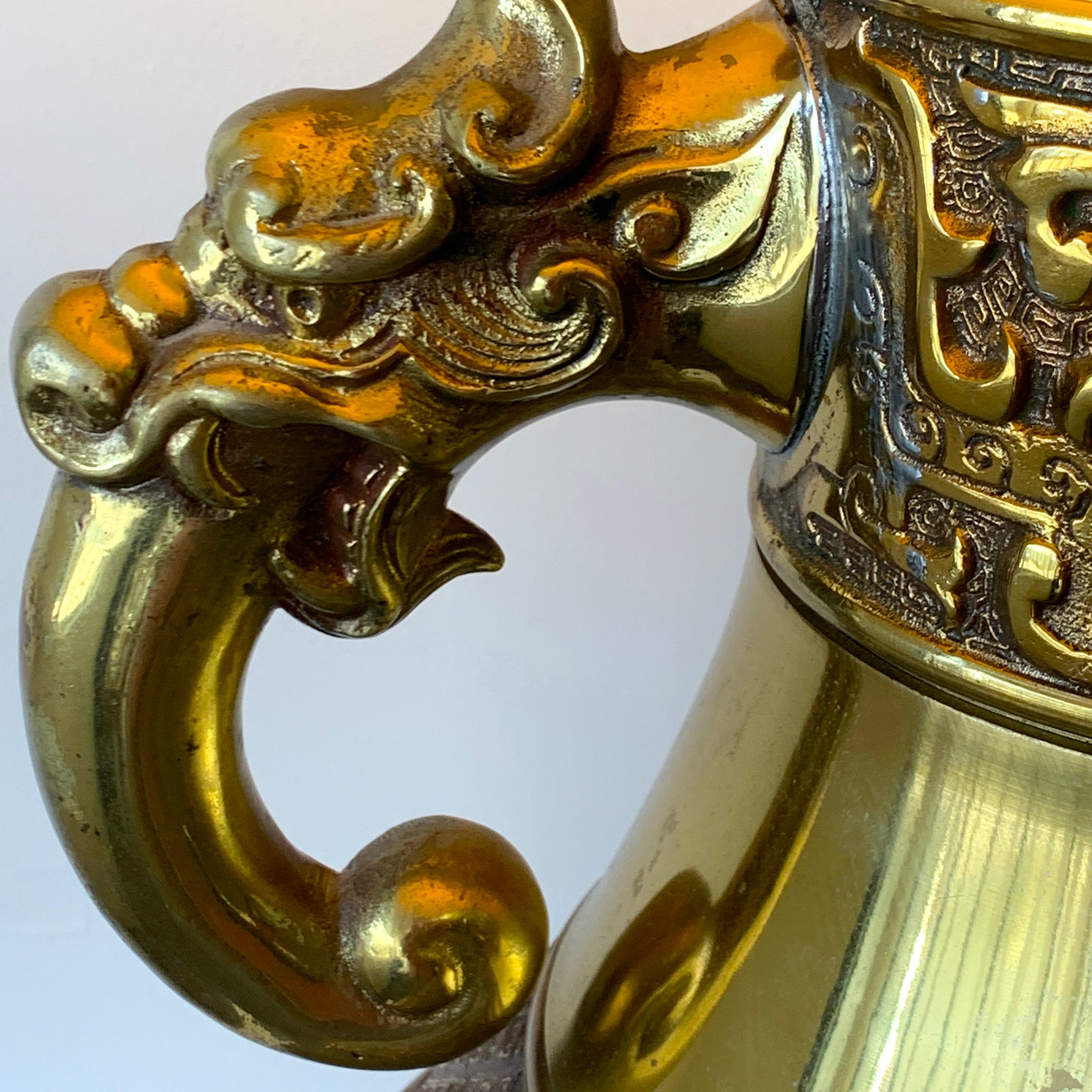 Grande lampe chinoise en arc de cercle en laiton, par Marbro Lamp Co. 1