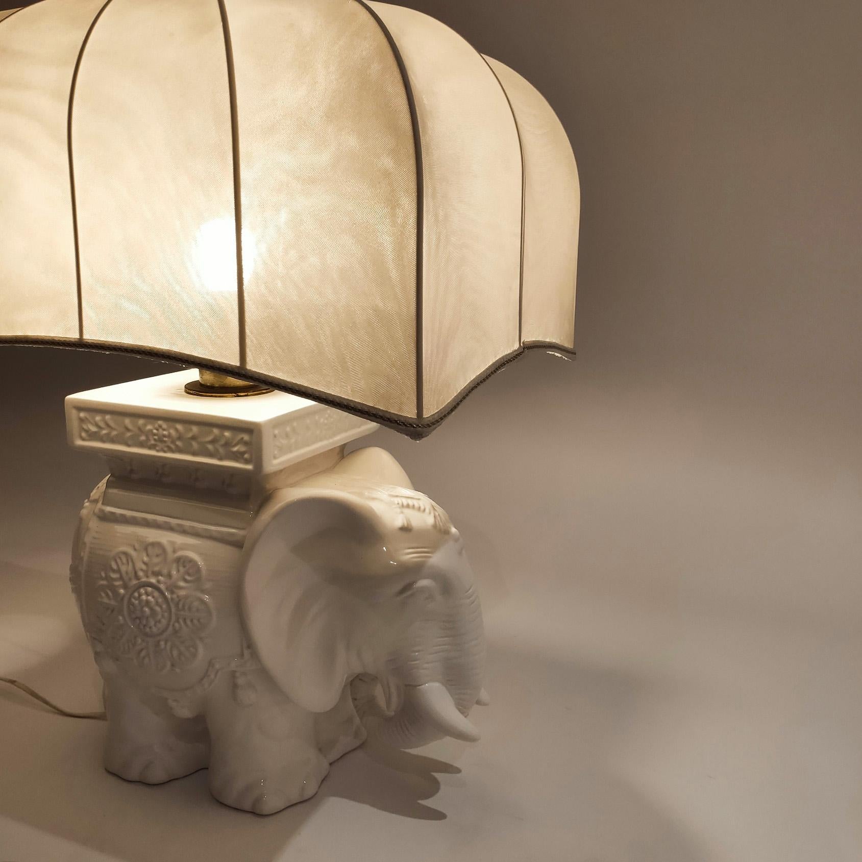 Huge Chinoiserie style ceramic table lamp from Cetres, Spain, 1970s For Sale 4