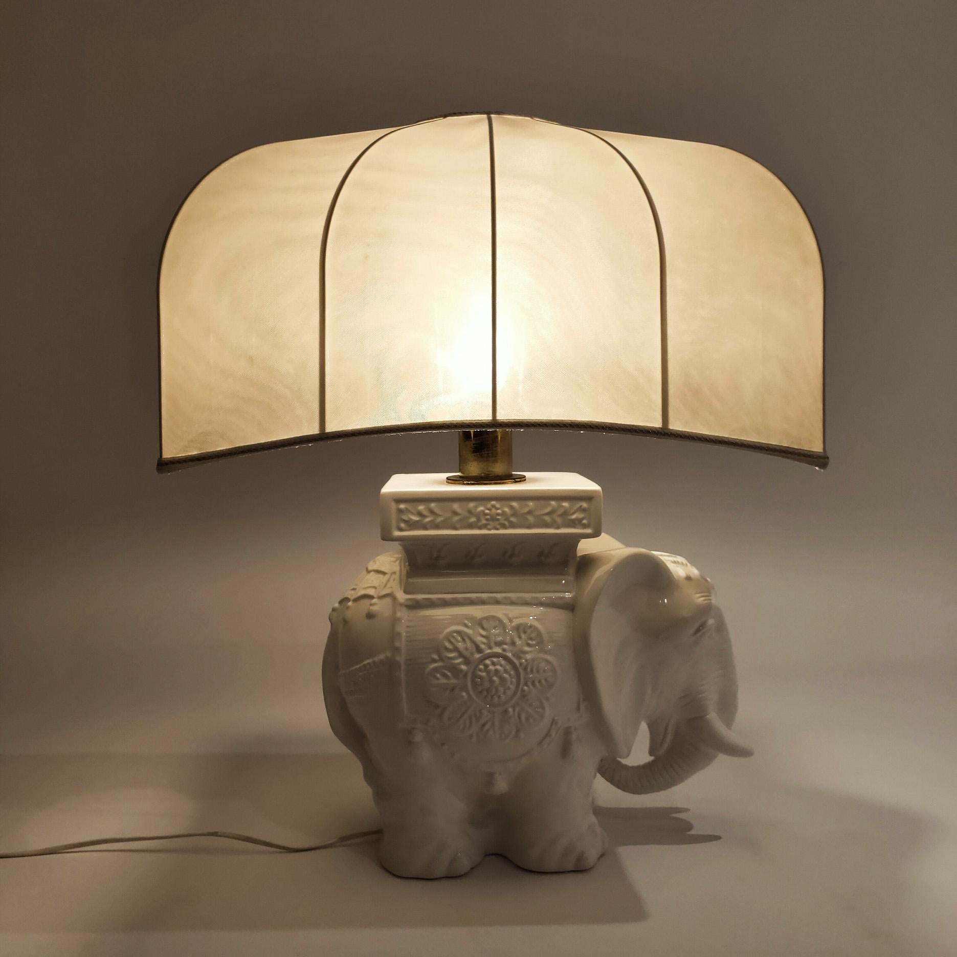 Ceramic Huge Chinoiserie style ceramic table lamp from Cetres, Spain, 1970s For Sale