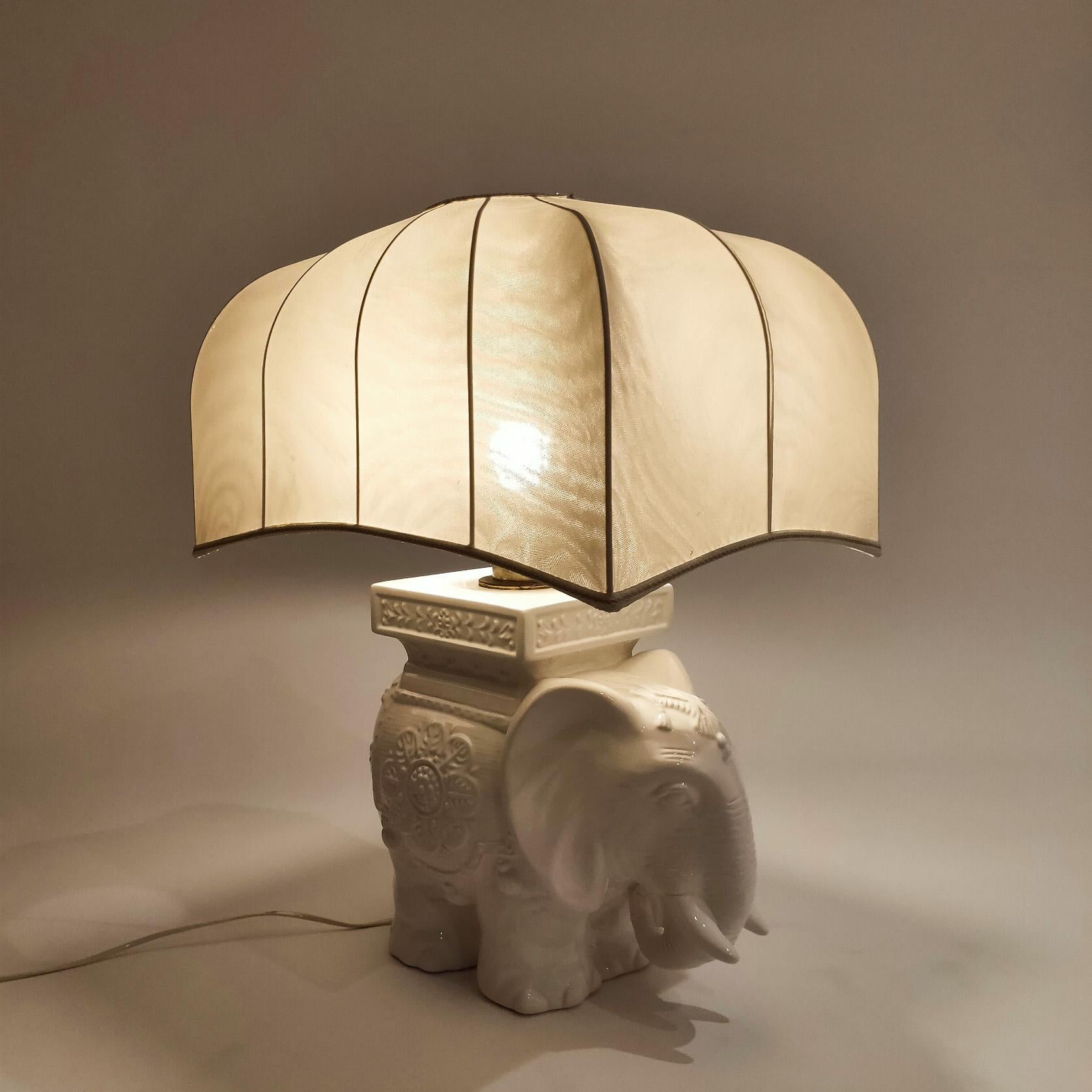 Huge Chinoiserie style ceramic table lamp from Cetres, Spain, 1970s For Sale 1