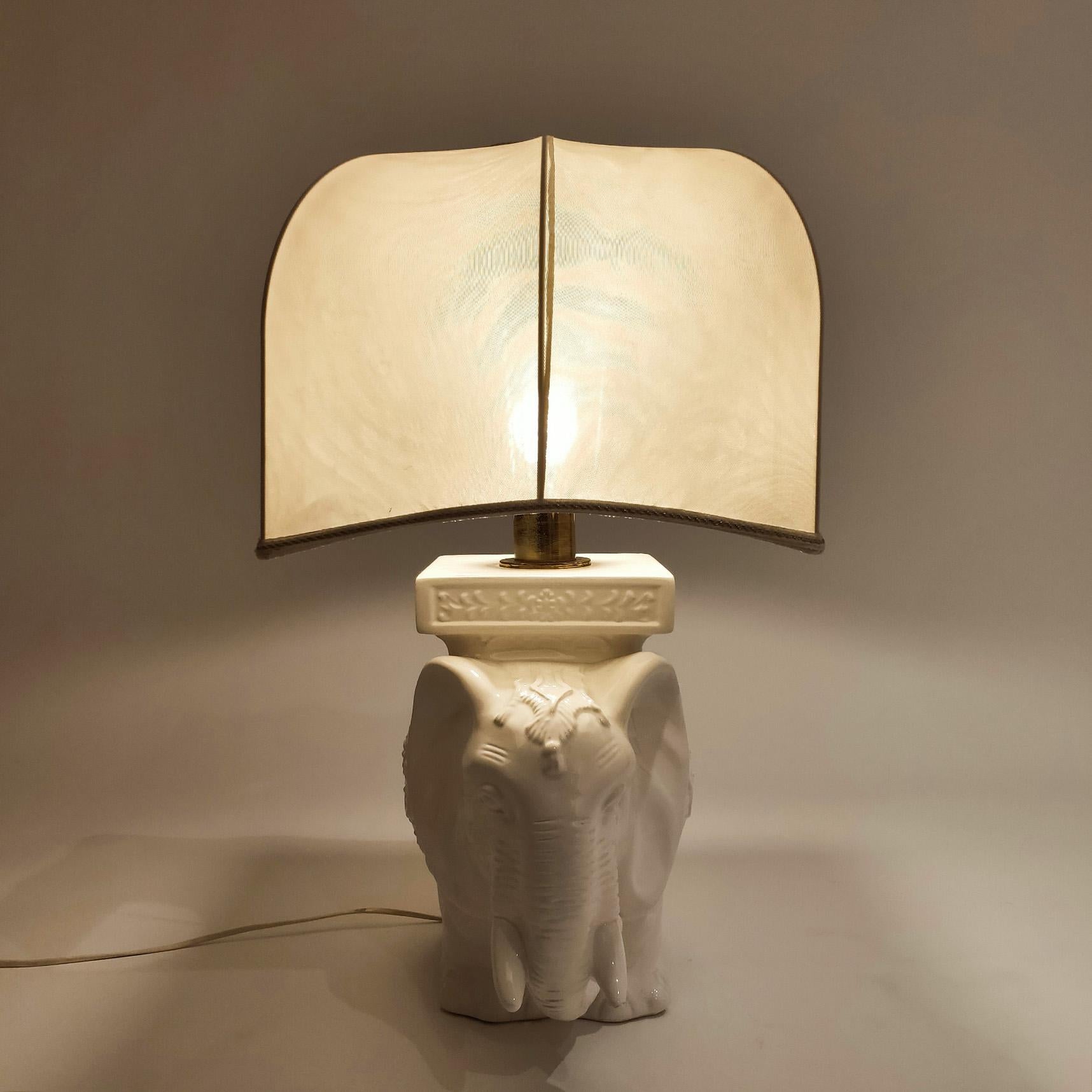Huge Chinoiserie style ceramic table lamp from Cetres, Spain, 1970s For Sale 2