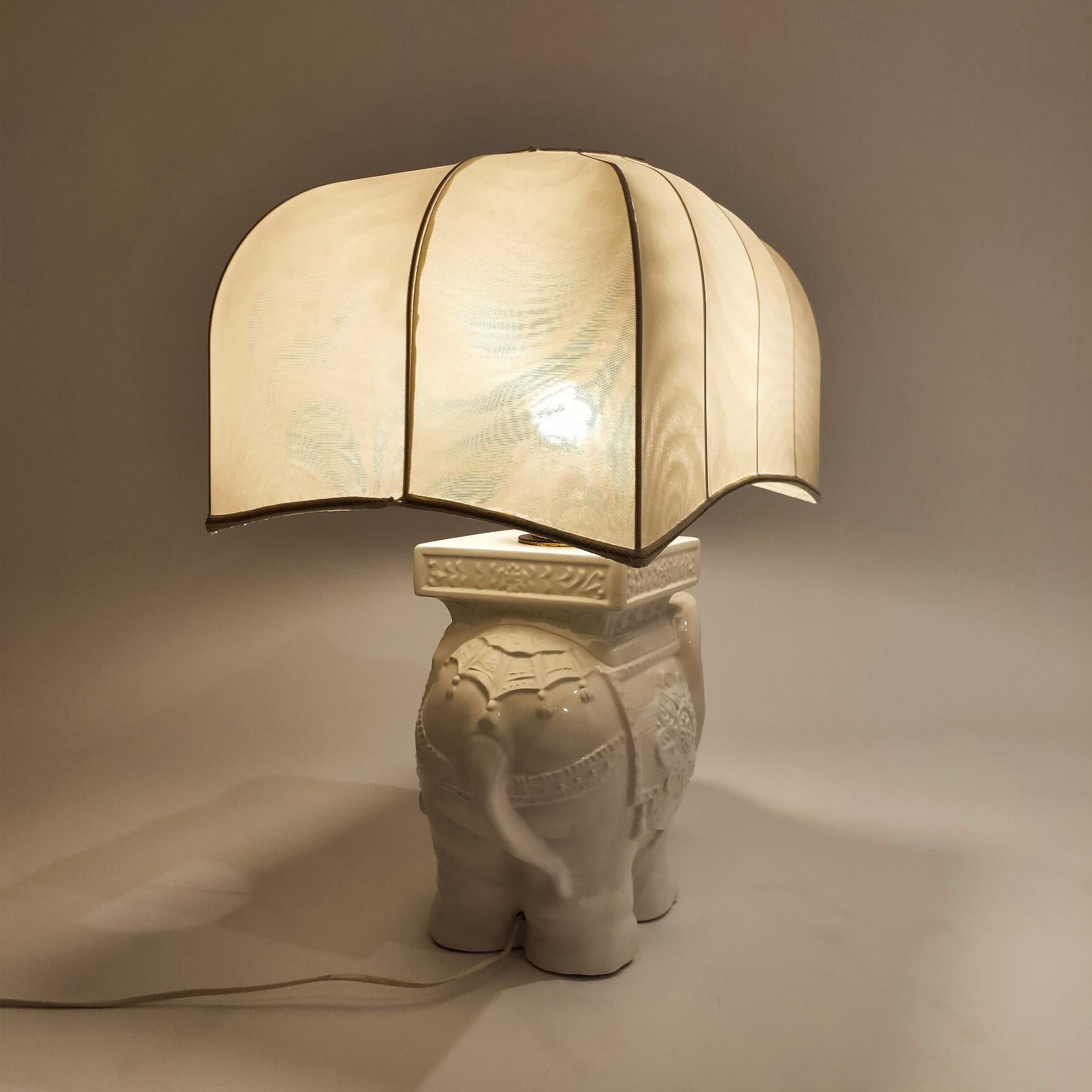 Huge Chinoiserie style ceramic table lamp from Cetres, Spain, 1970s For Sale 3