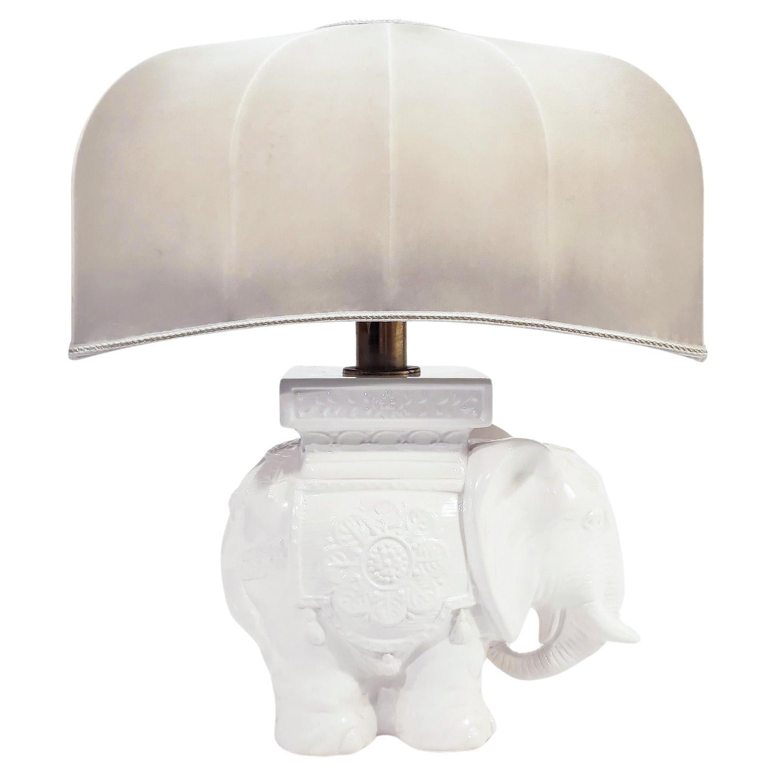 Huge Chinoiserie style ceramic table lamp from Cetres, Spain, 1970s For Sale
