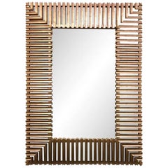 Huge Christopher Guy Modern Designer Silver Giltwood Mirror